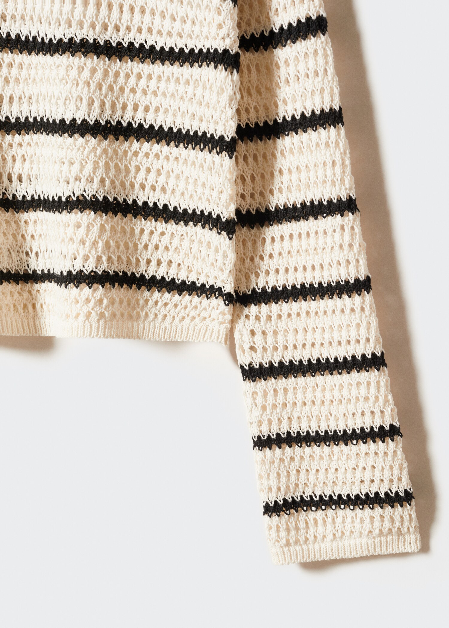 Striped openwork knit sweater - Details of the article 8