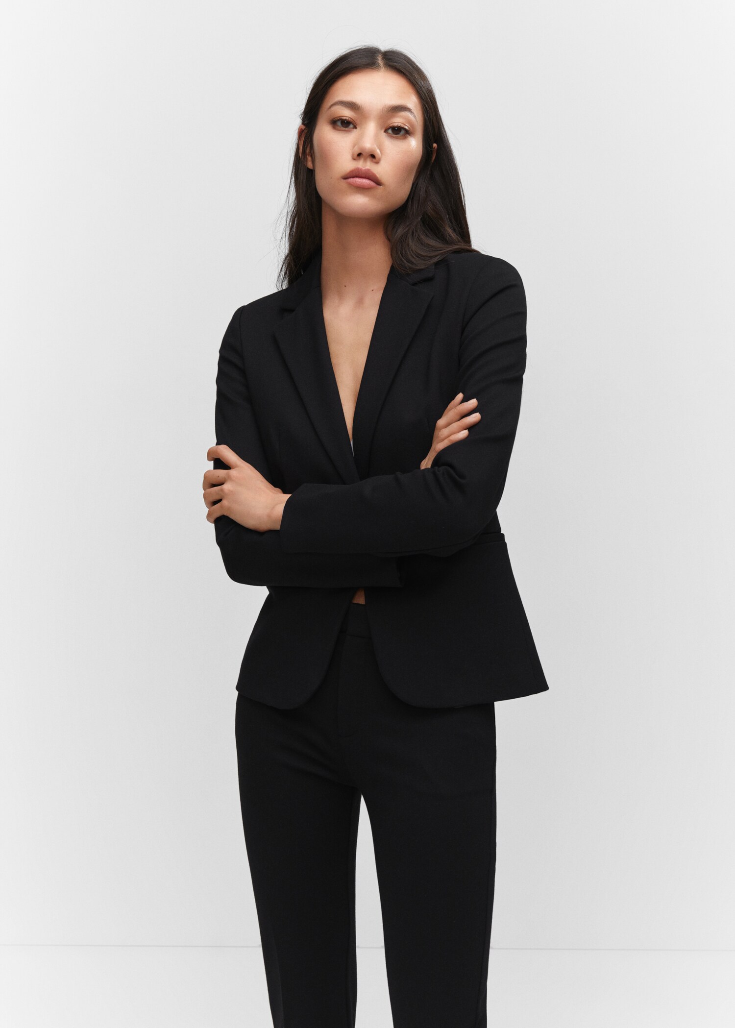 Fitted jacket with blunt stitching - Medium plane