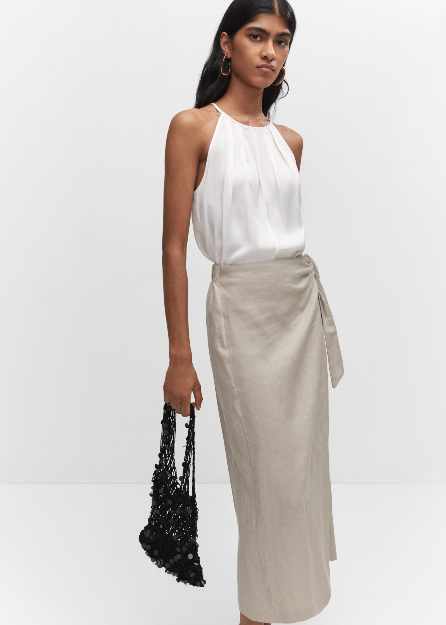 Satin halter-neck top - Medium plane