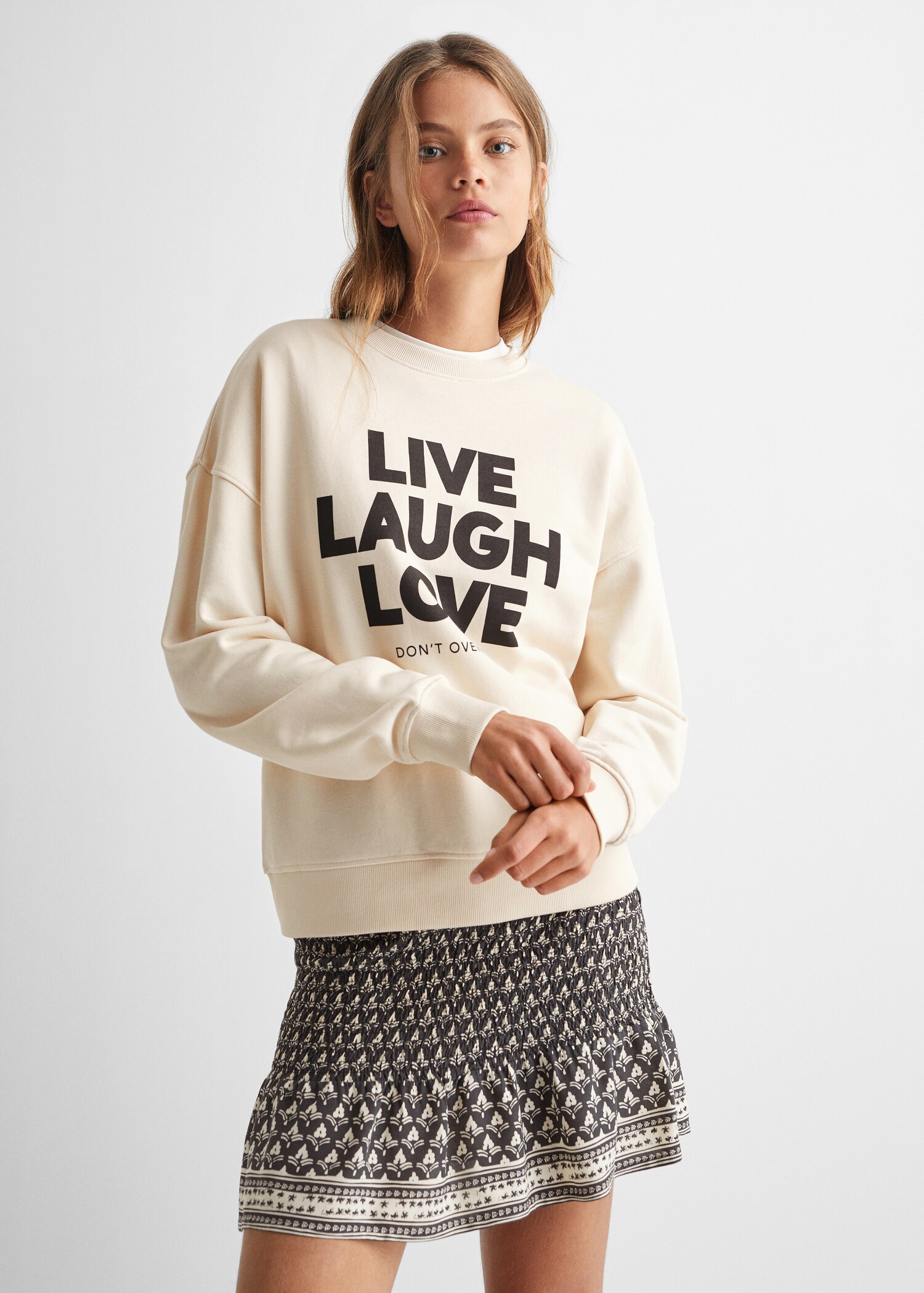 Printed cotton sweatshirt - Medium plane