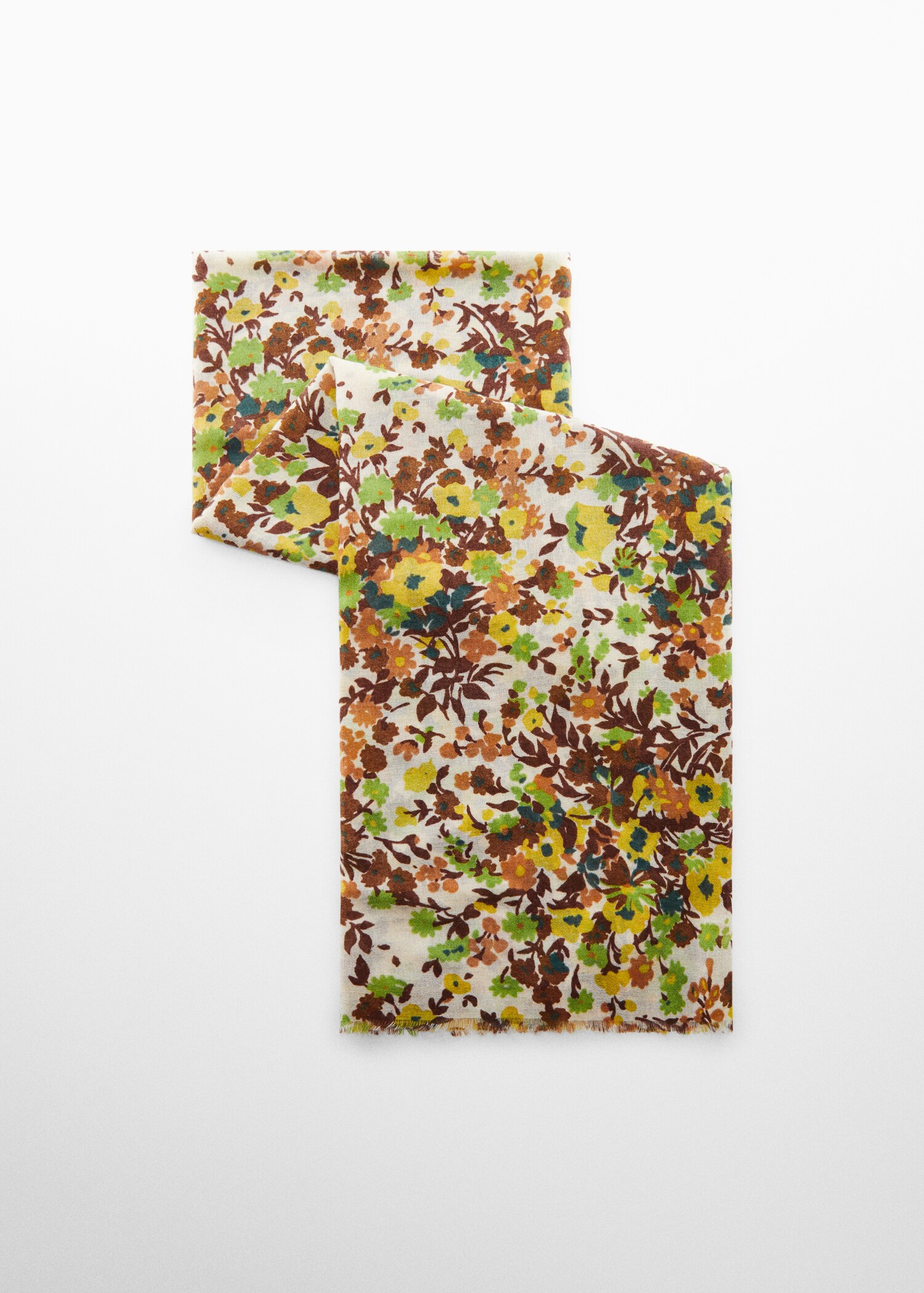 Scarf med blomstertryck - Artikel utan modell