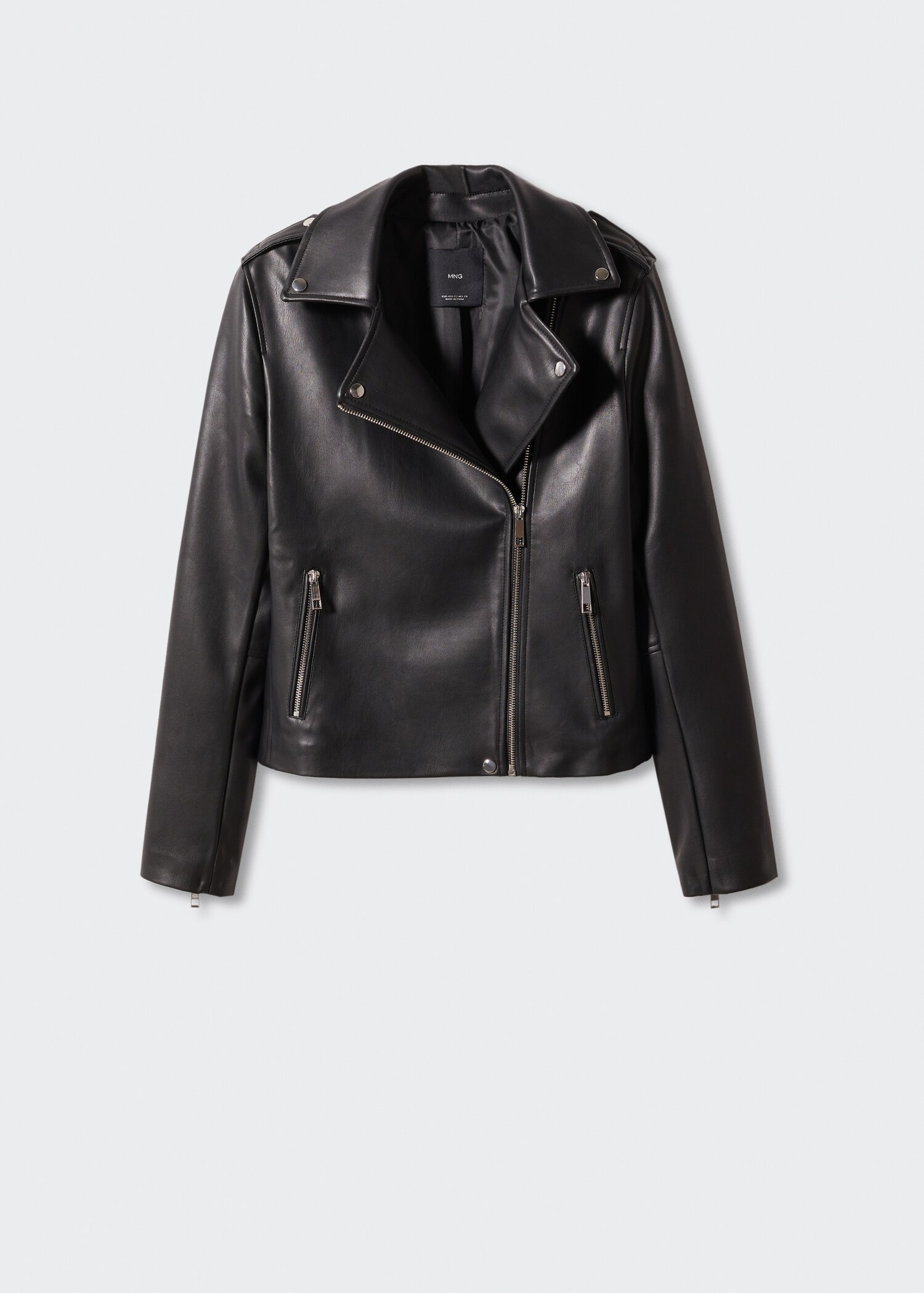 Faux-leather biker jacket - Article without model