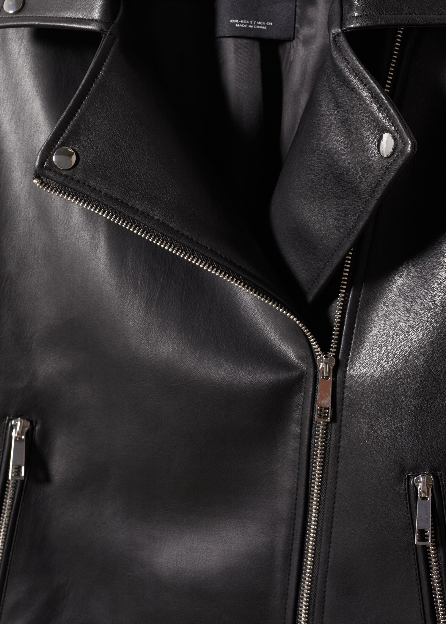 Faux-leather biker jacket - Details of the article 8