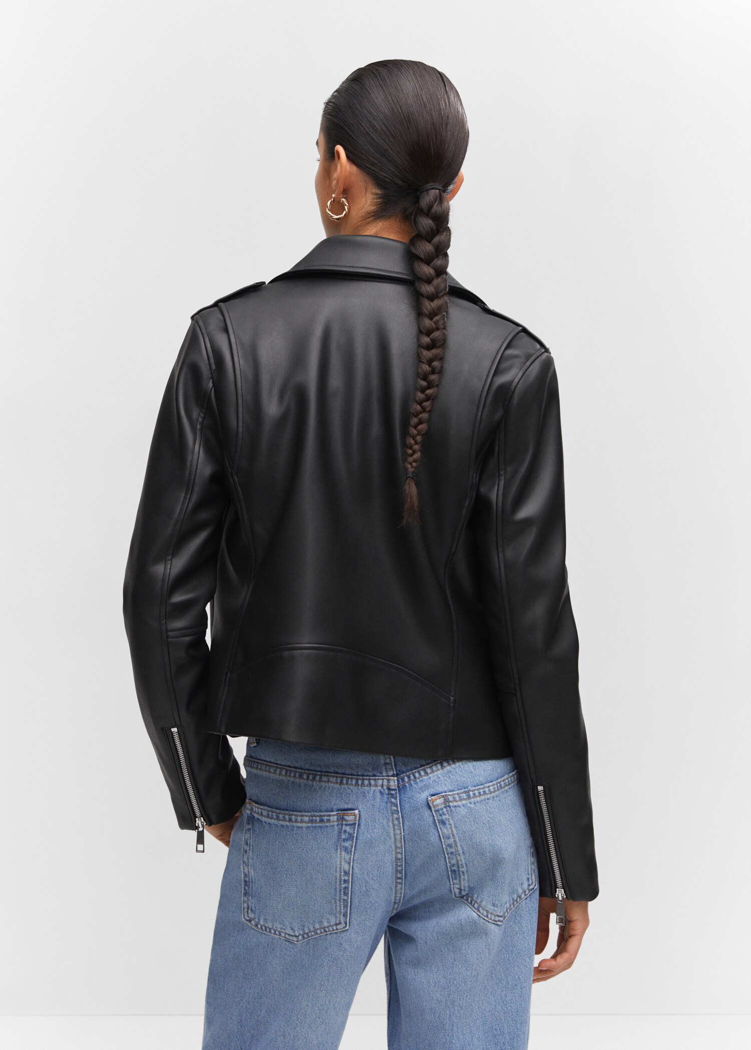 Faux-leather biker jacket - Reverse of the article
