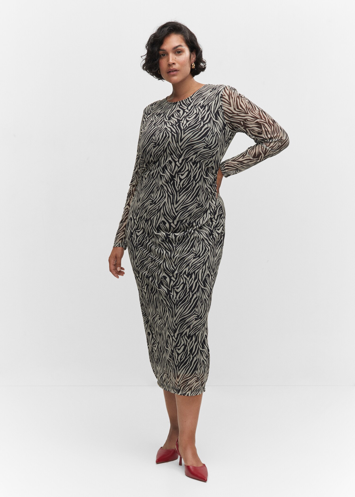 Animal-print midi-dress - Details of the article 3