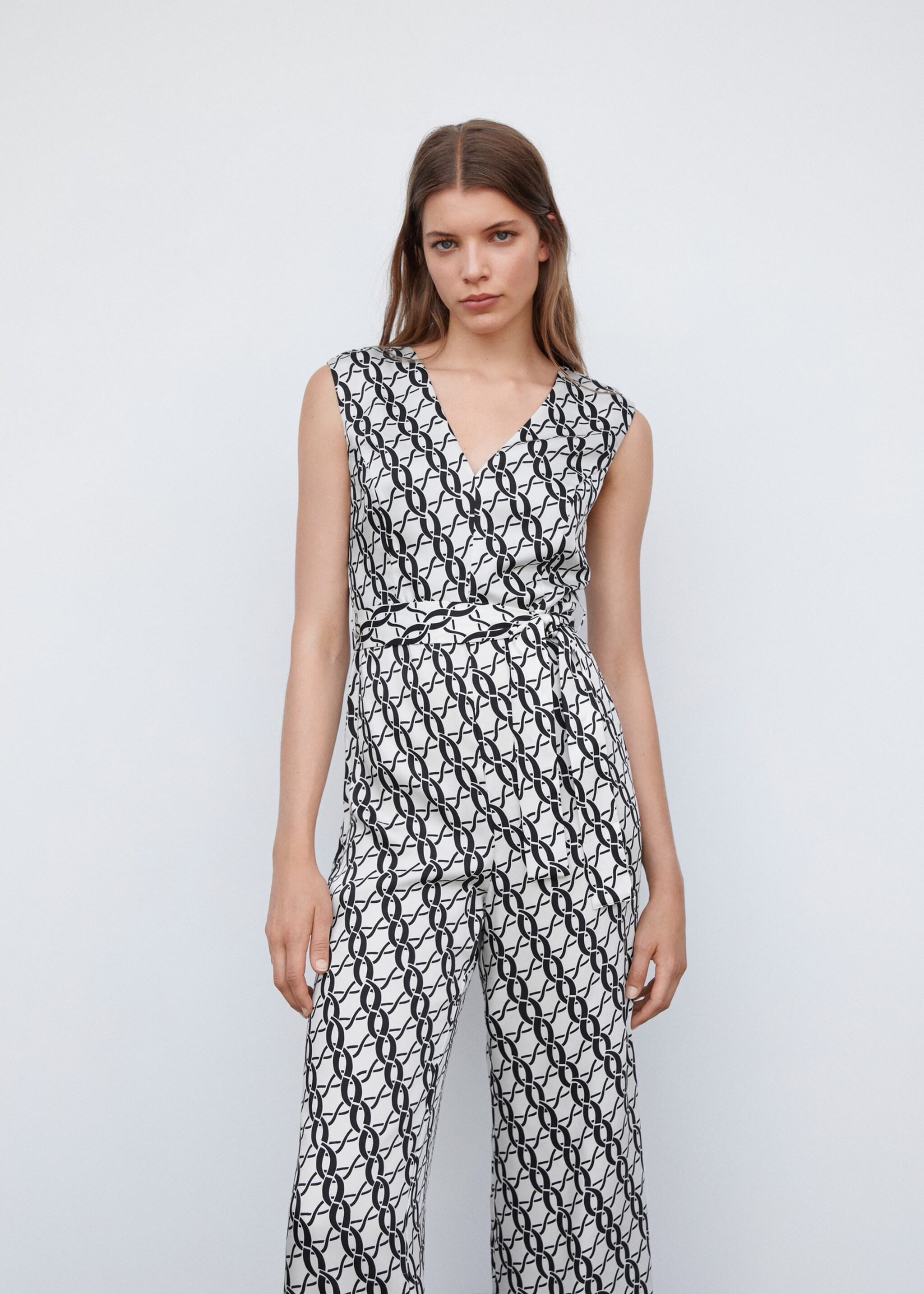 Chain-print jumpsuit - Medium plane, Black. Ref: 57043805-00.