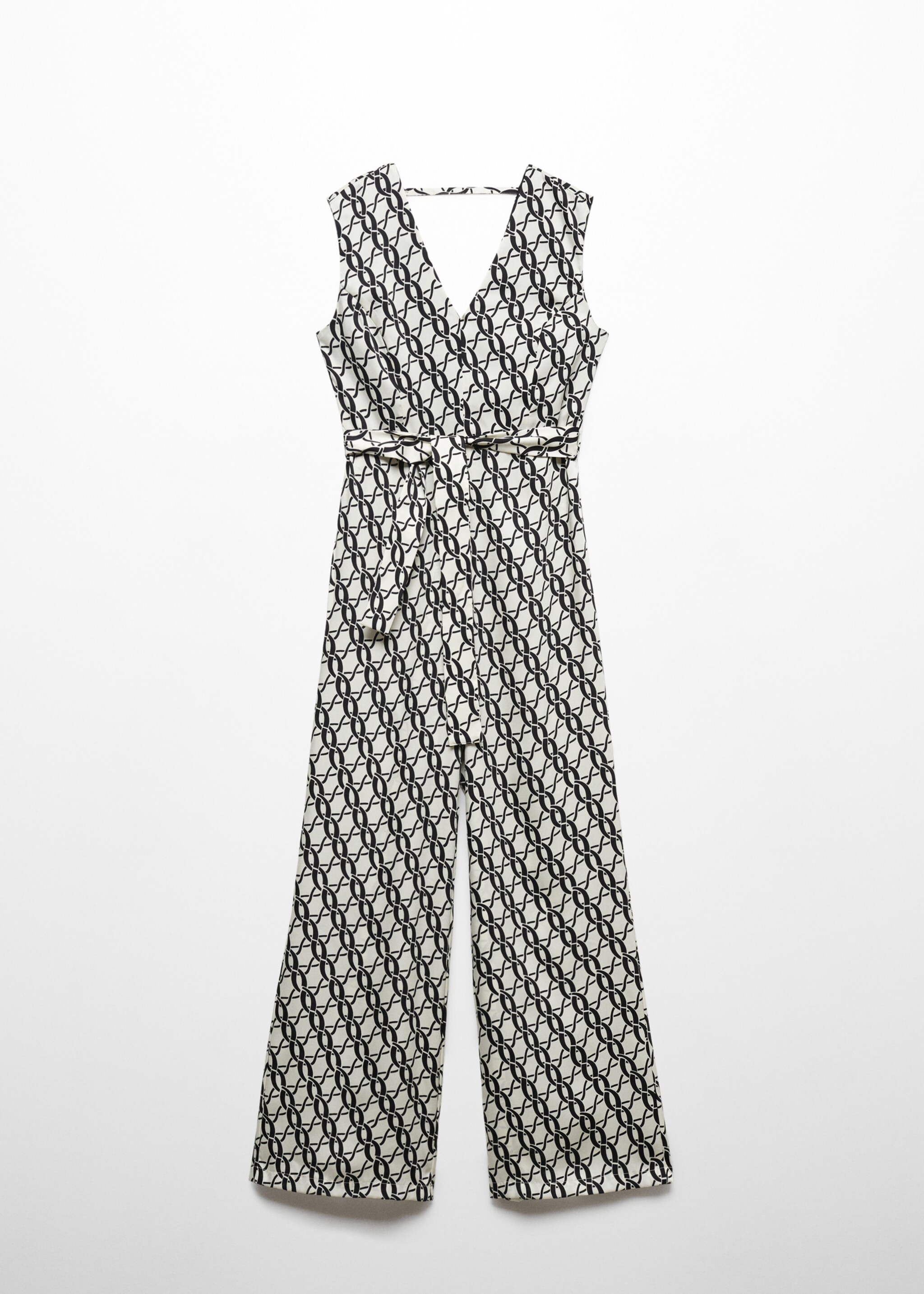 Chain-print jumpsuit - Article without model, Black. Ref: 57043805-00.