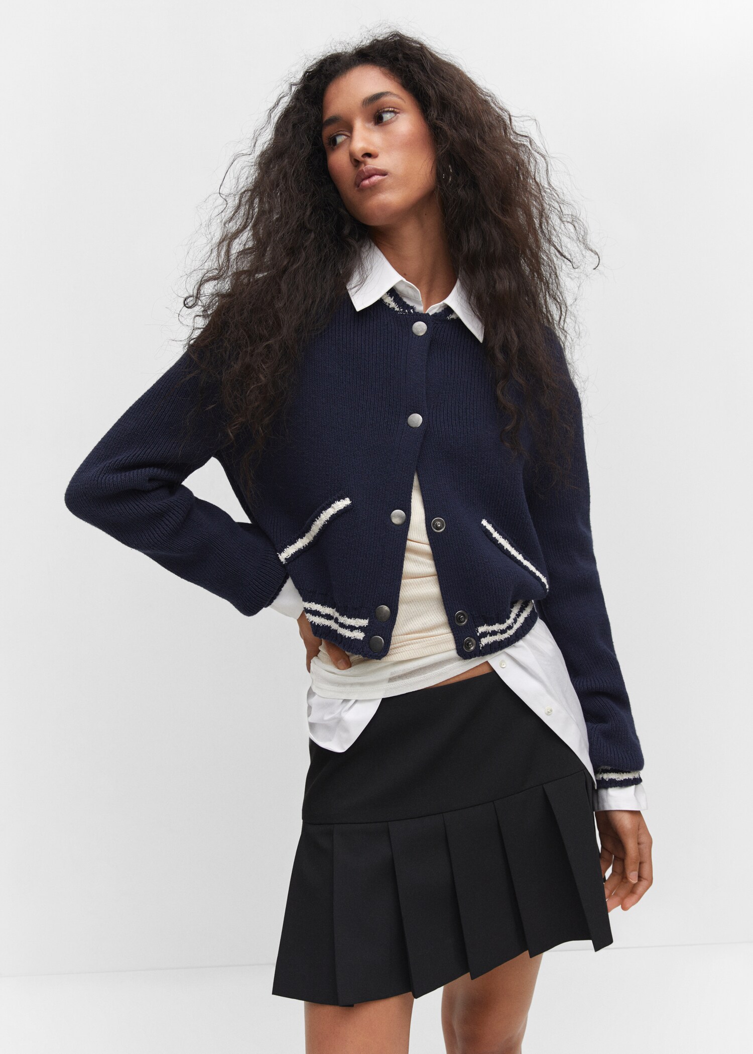 Contrast striped cardigan - Medium plane