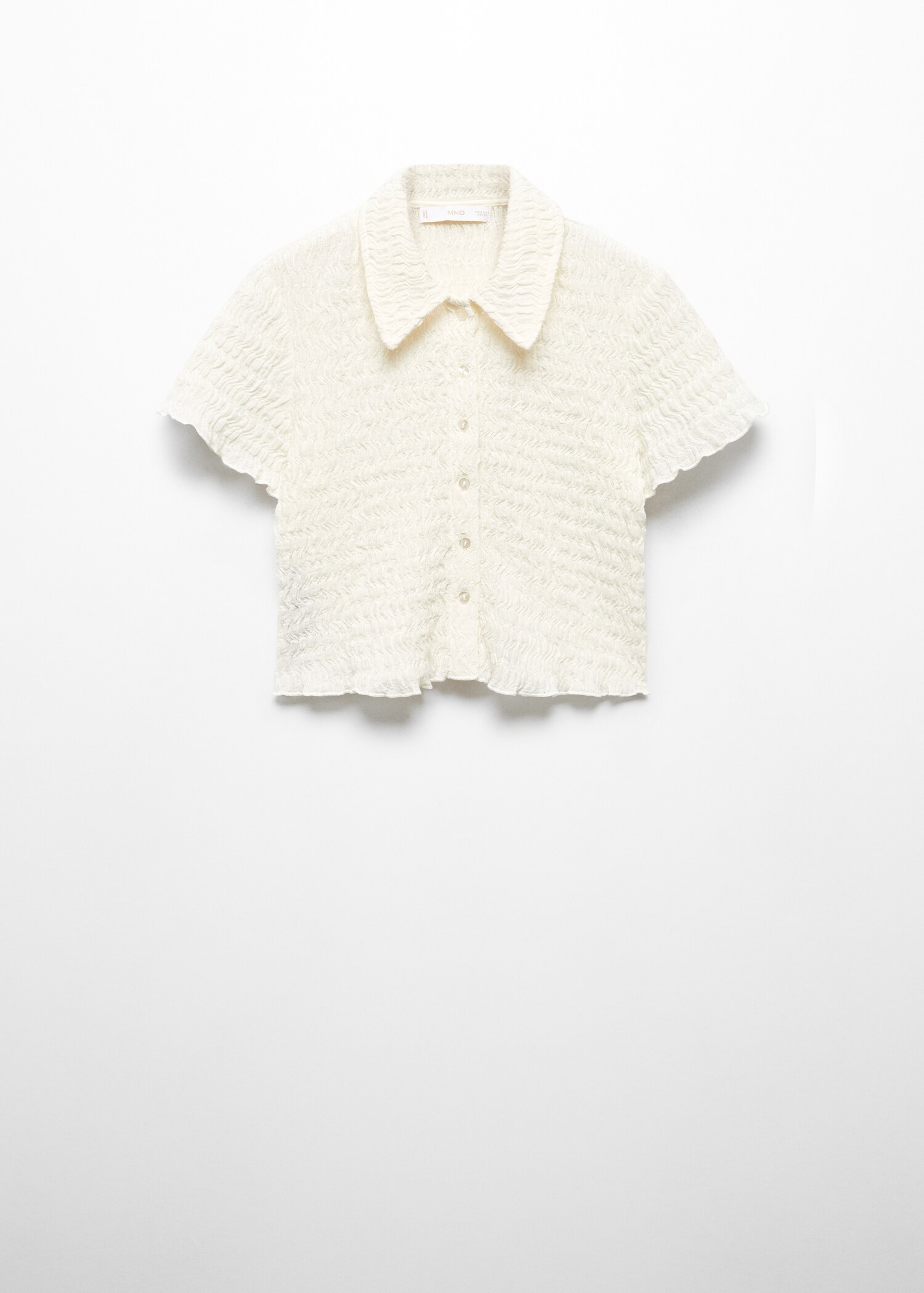 Cropped textured t-shirt - Article without model