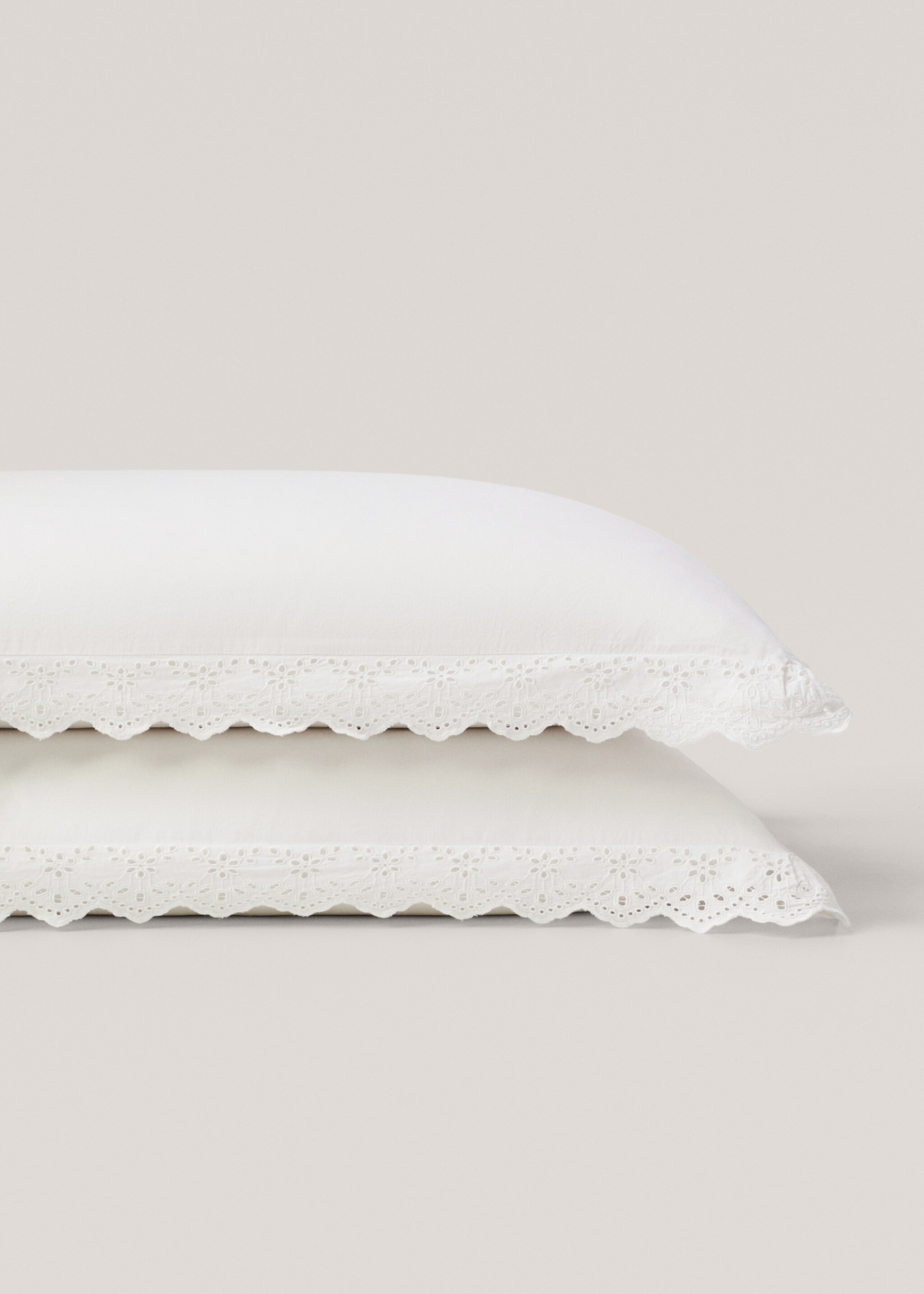 Embroidered flounce pillow case 50x75cm (Pack of 2) - Details of the article 3