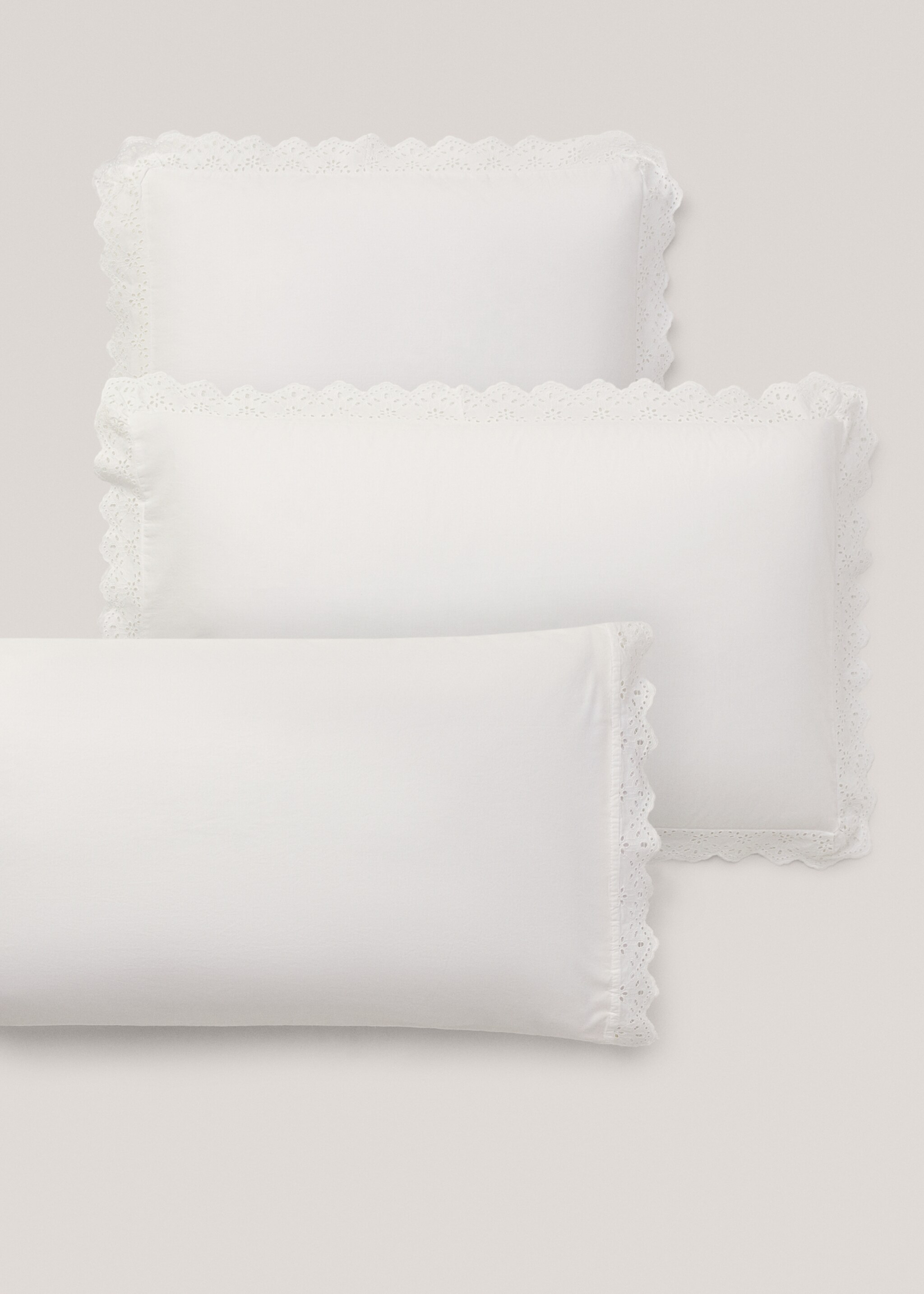 Embroidered flounce pillow case 50x75cm (Pack of 2) - Details of the article 4