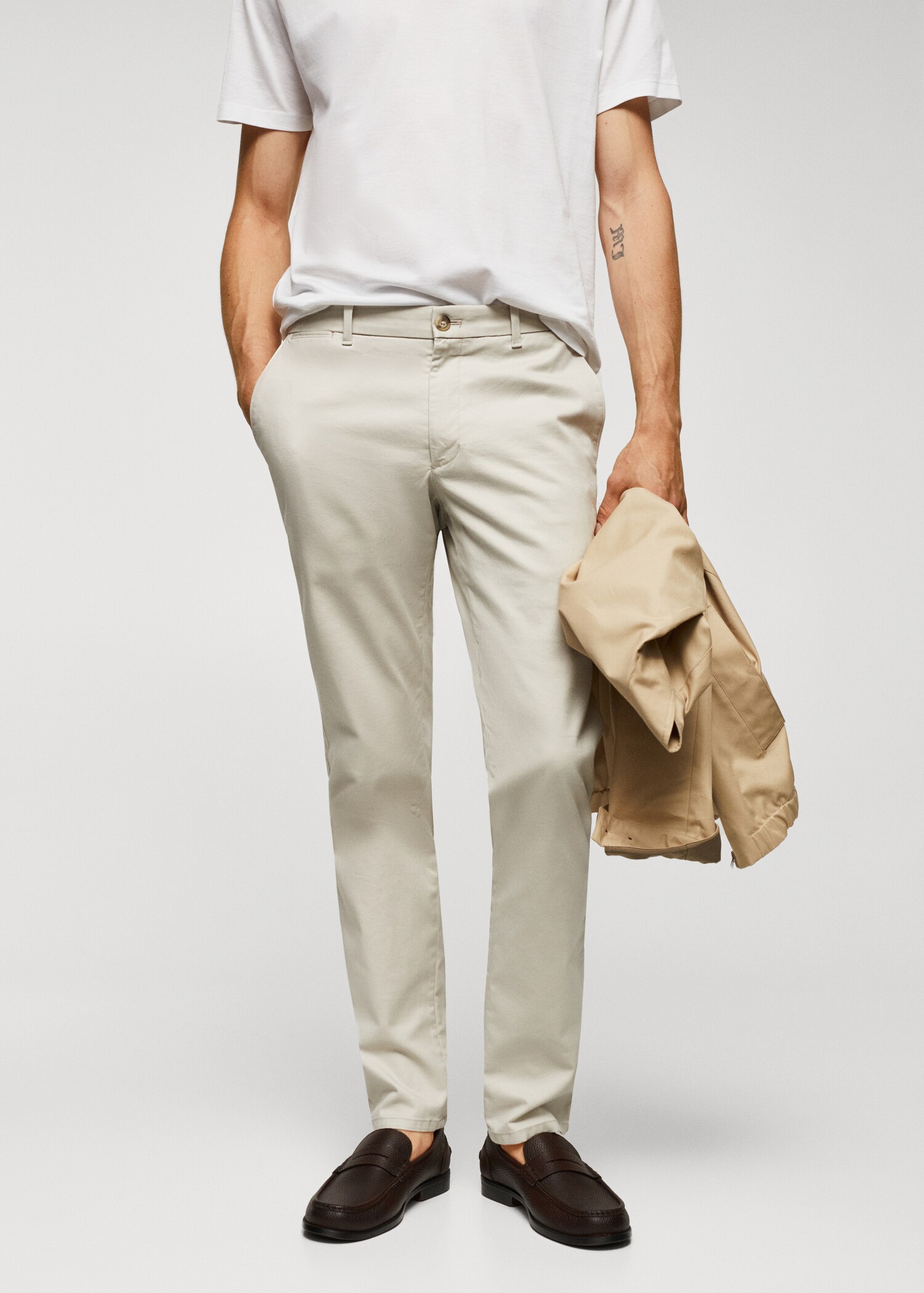 Slim fit serge chino - Middenvlak