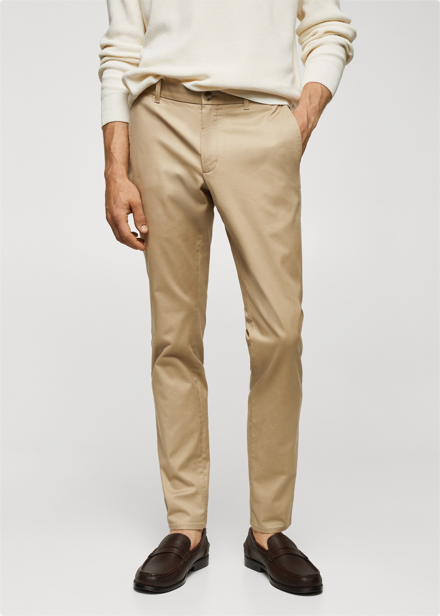 Slim fit serge chino - Middenvlak