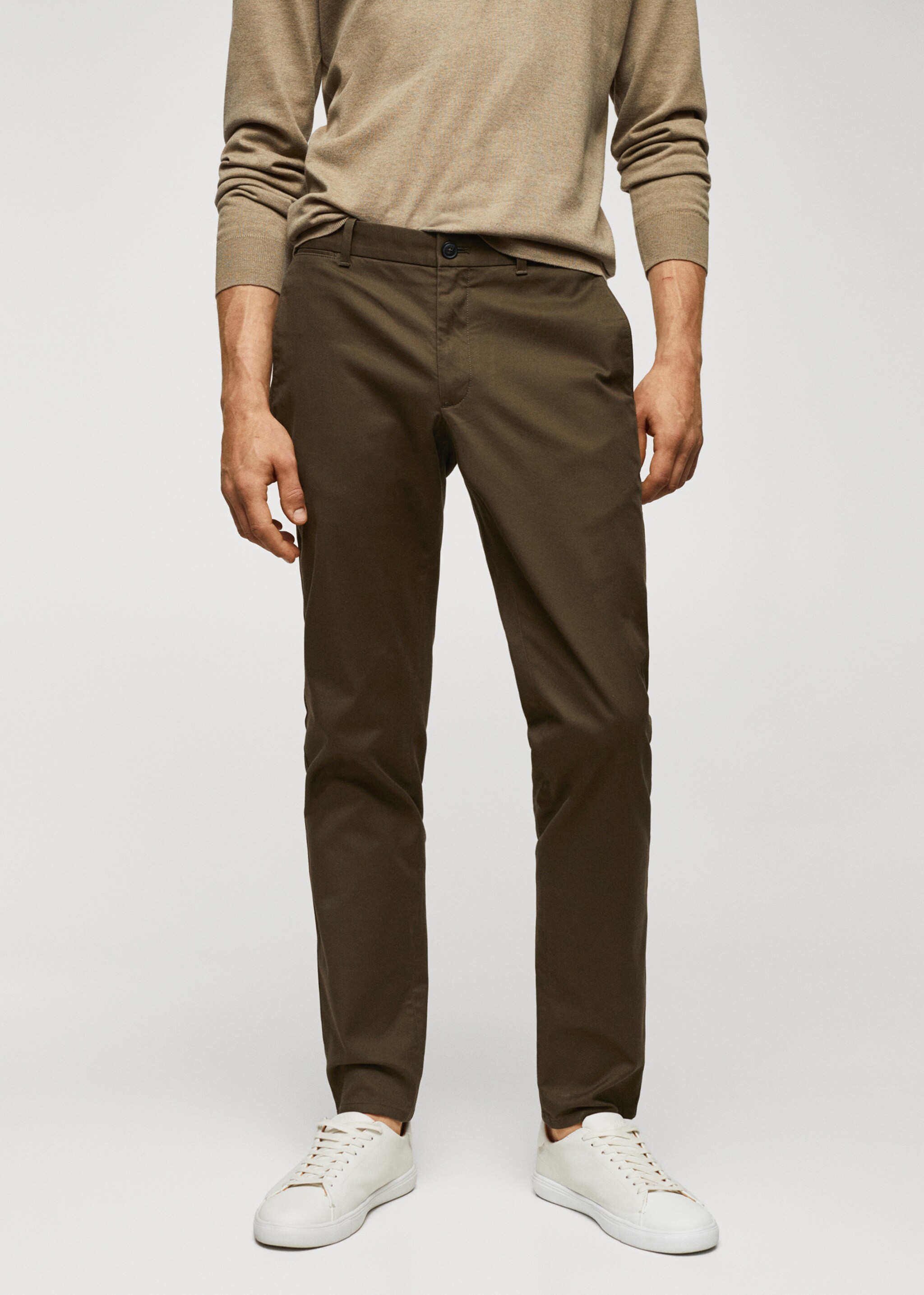 Slim fit serge chino trousers - Medium plane
