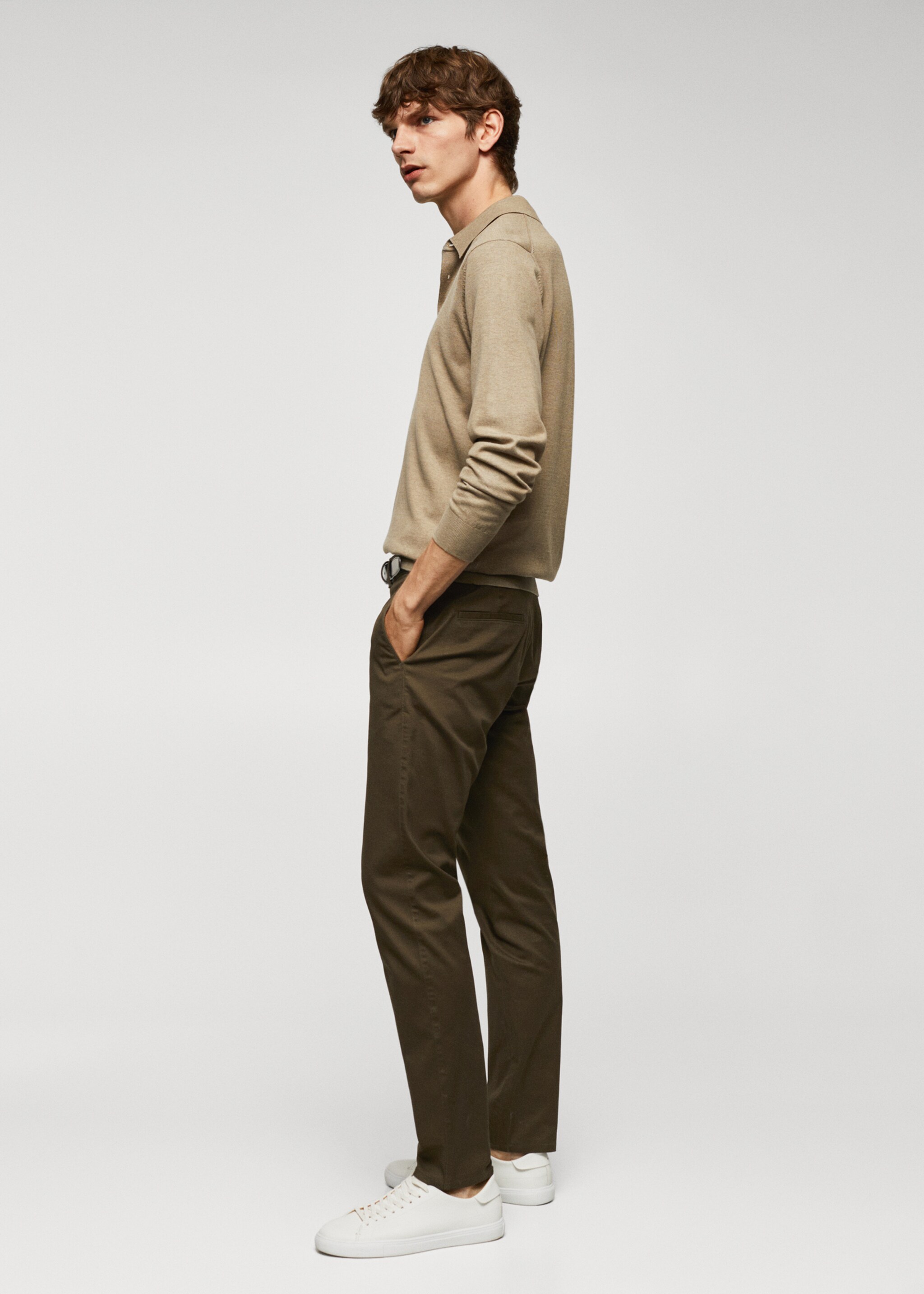 Slim fit serge chino trousers - Details of the article 2
