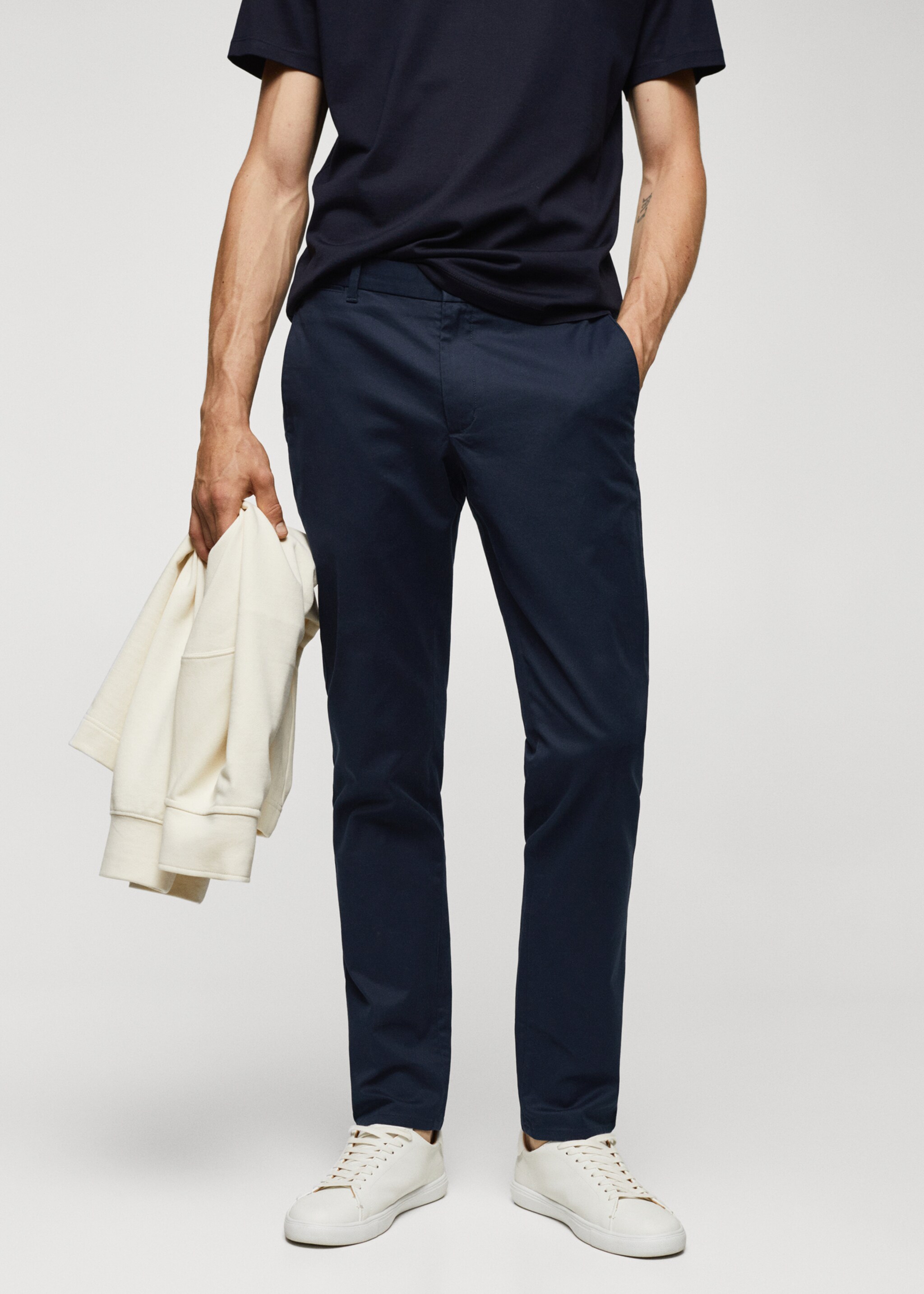Pantalon chino slim fit serge - Plan moyen