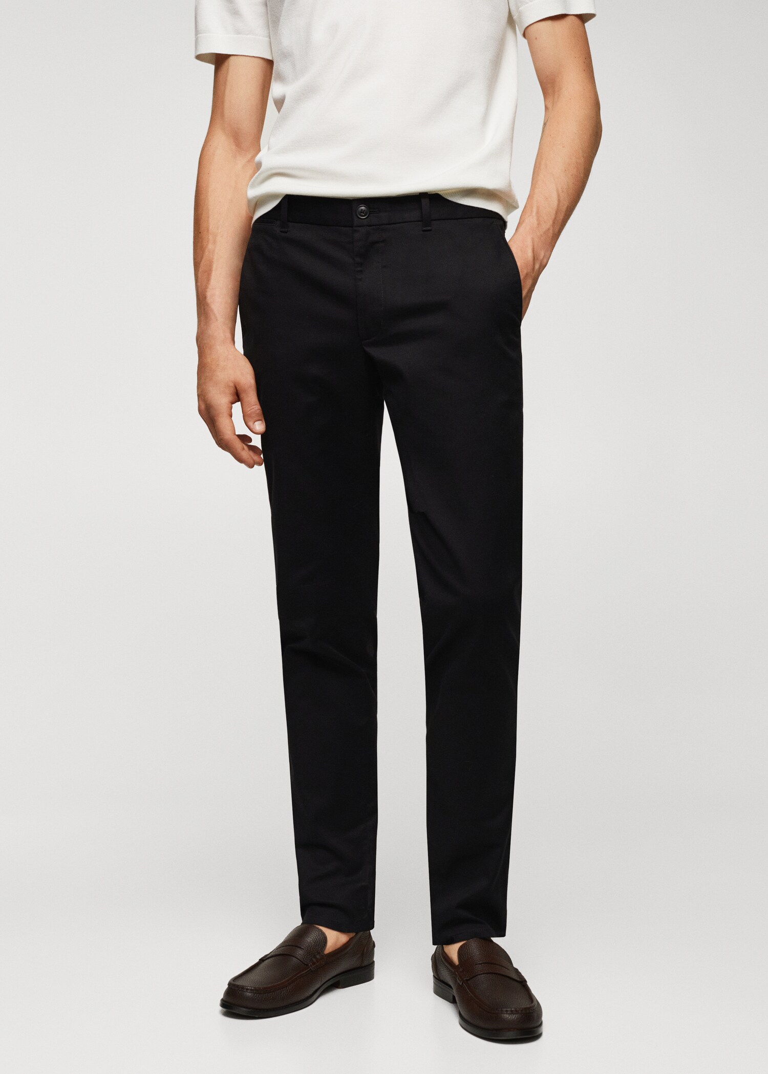 Slim fit serge chino - Middenvlak