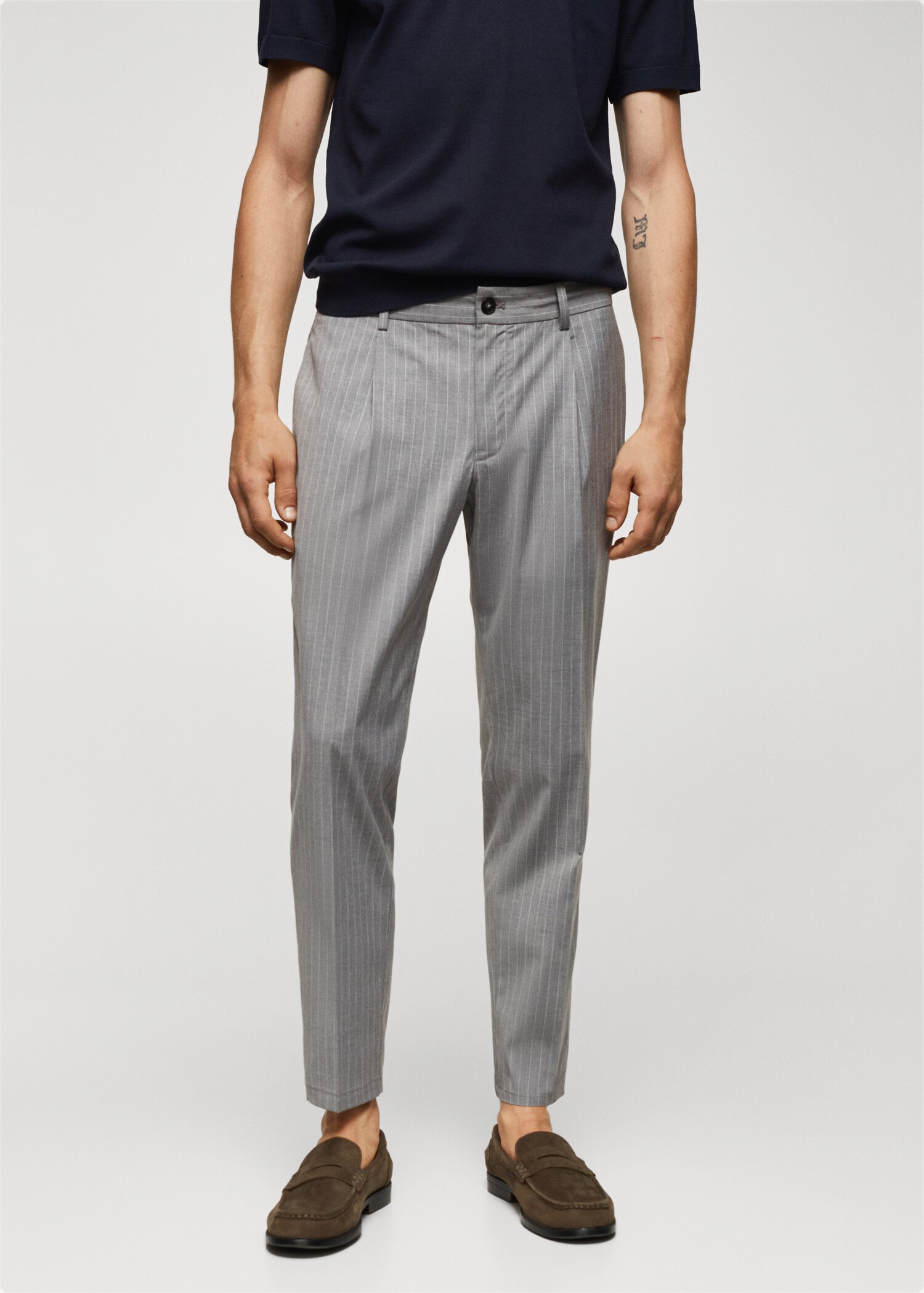Printed pleated trousers - Medium plane