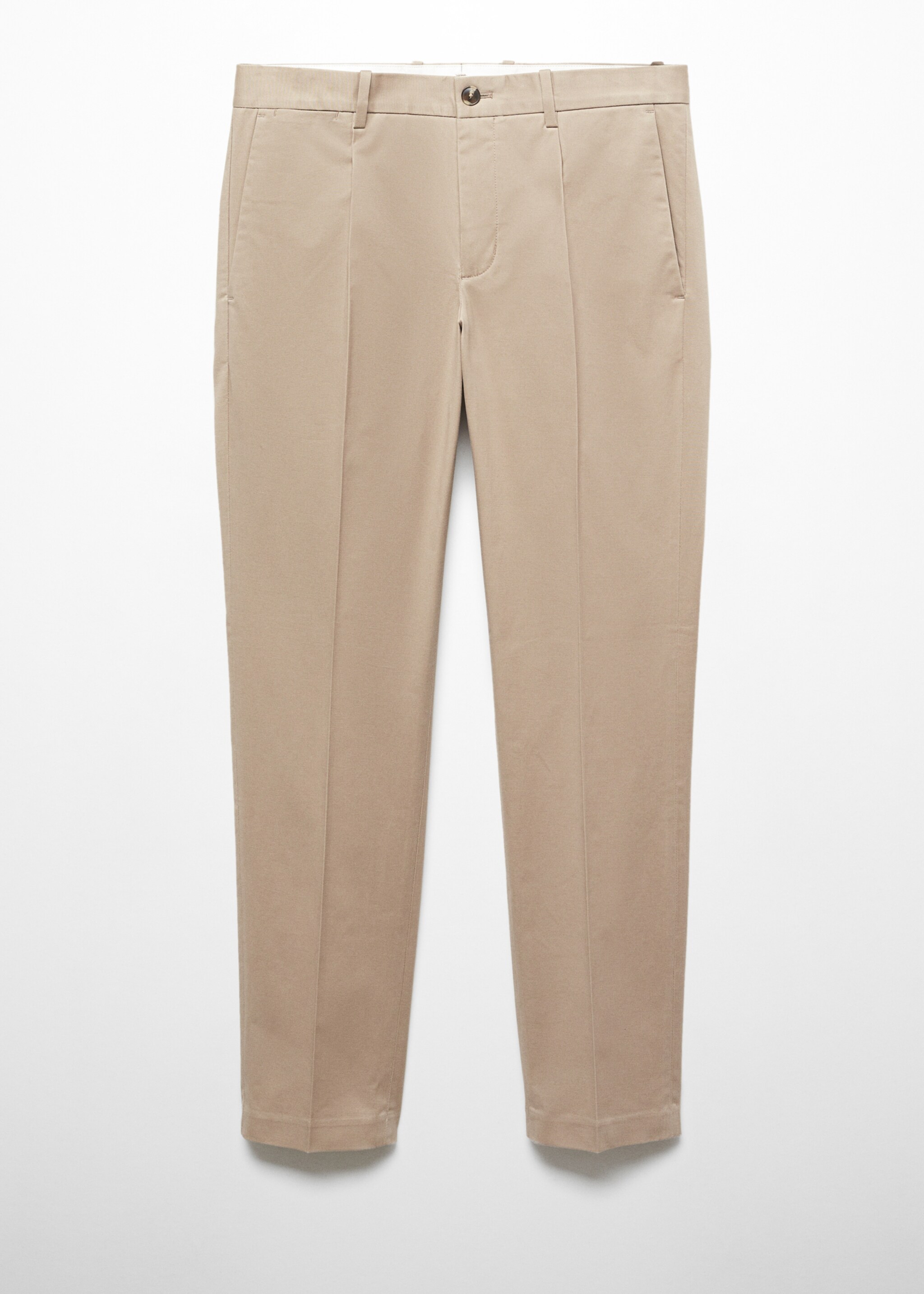 Slim-fit pleated cotton chinos - Article without model