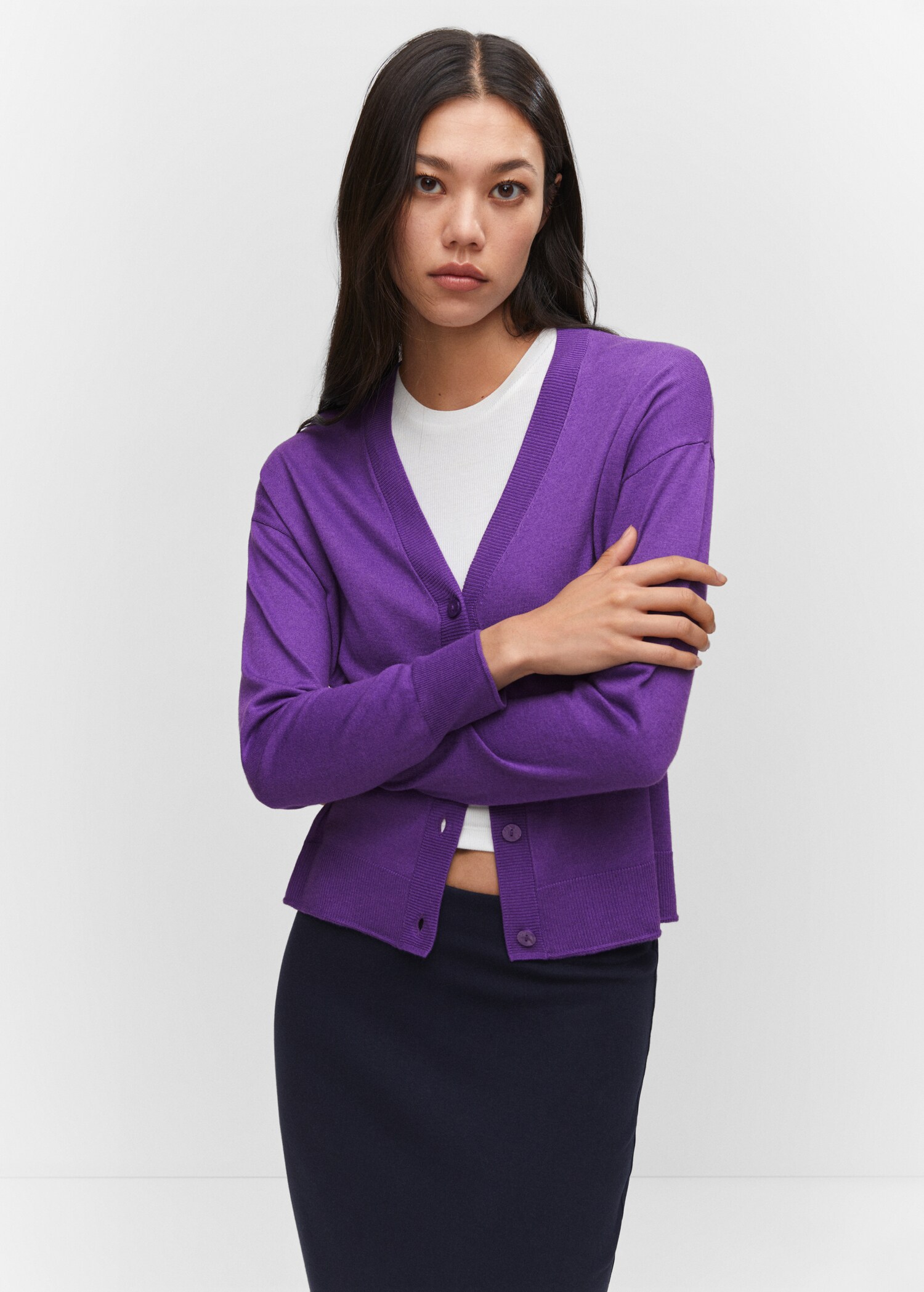 Fine-knit cardigan - Medium plane
