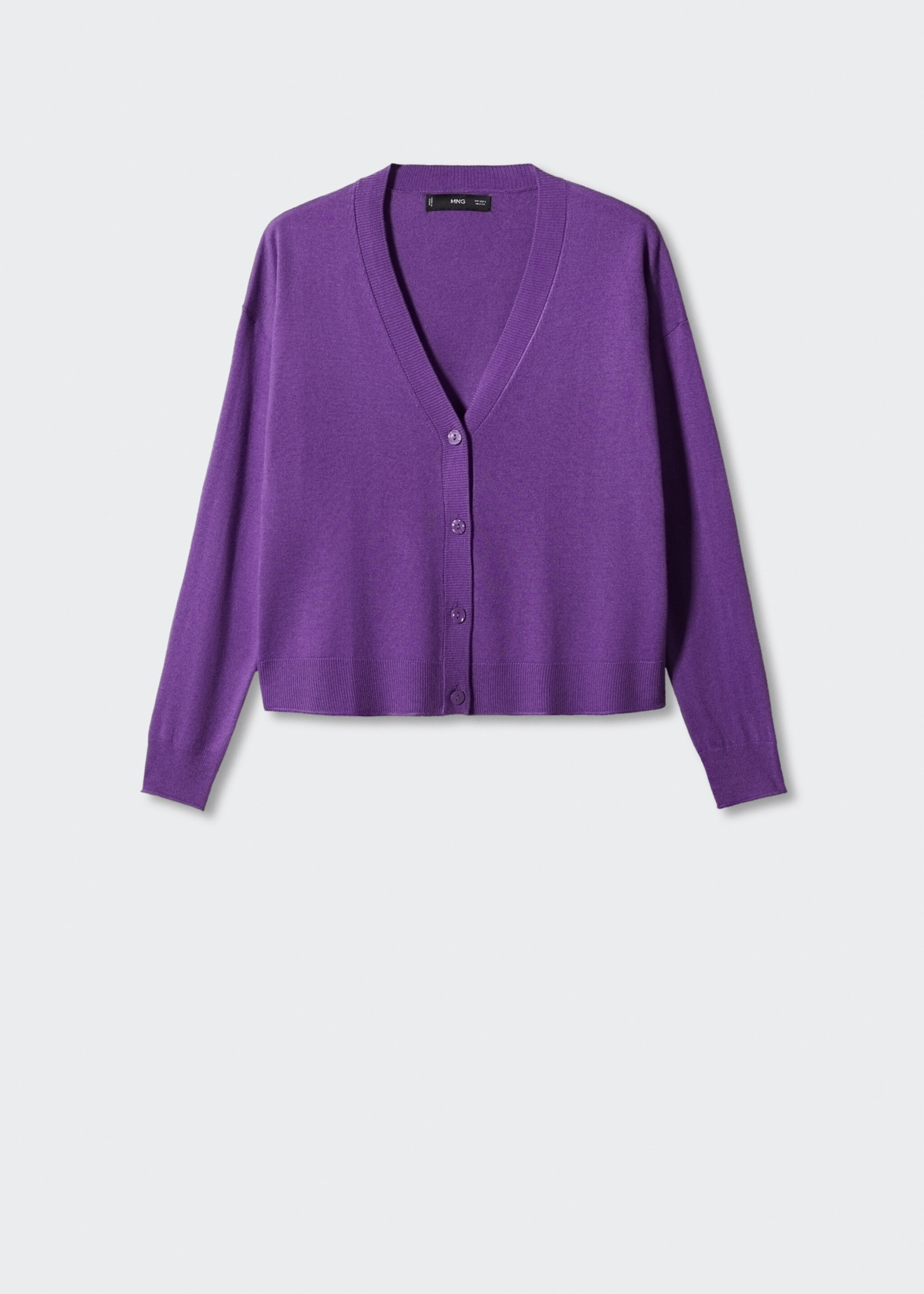Fine-knit cardigan - Article without model, Purple. Ref: 57044407-00.