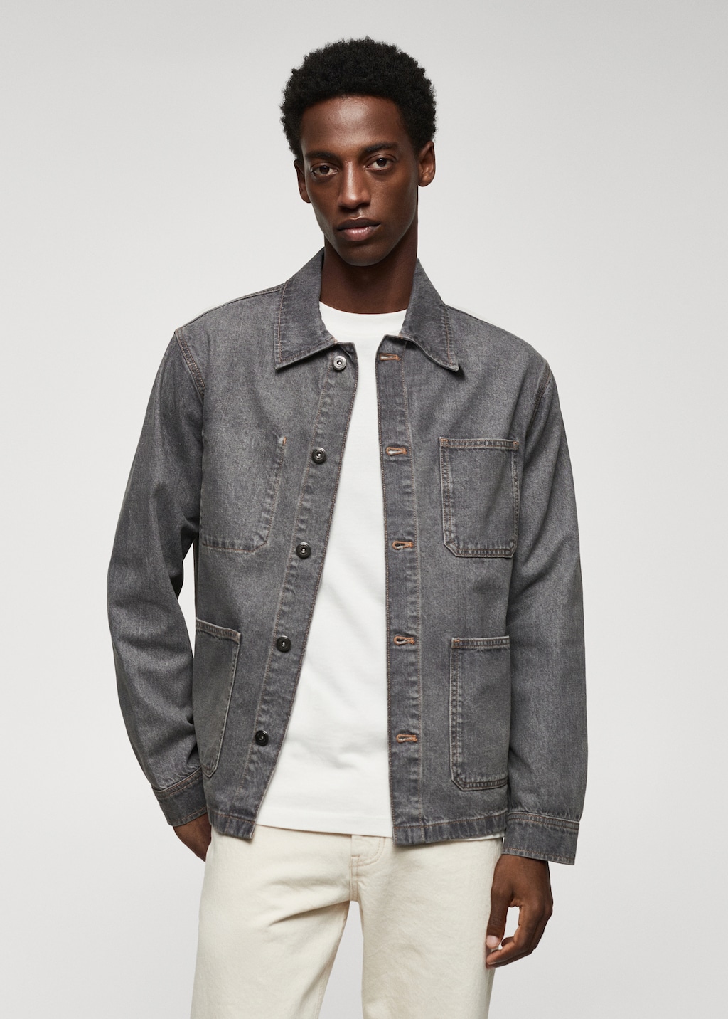 Denim overshirt mens sales