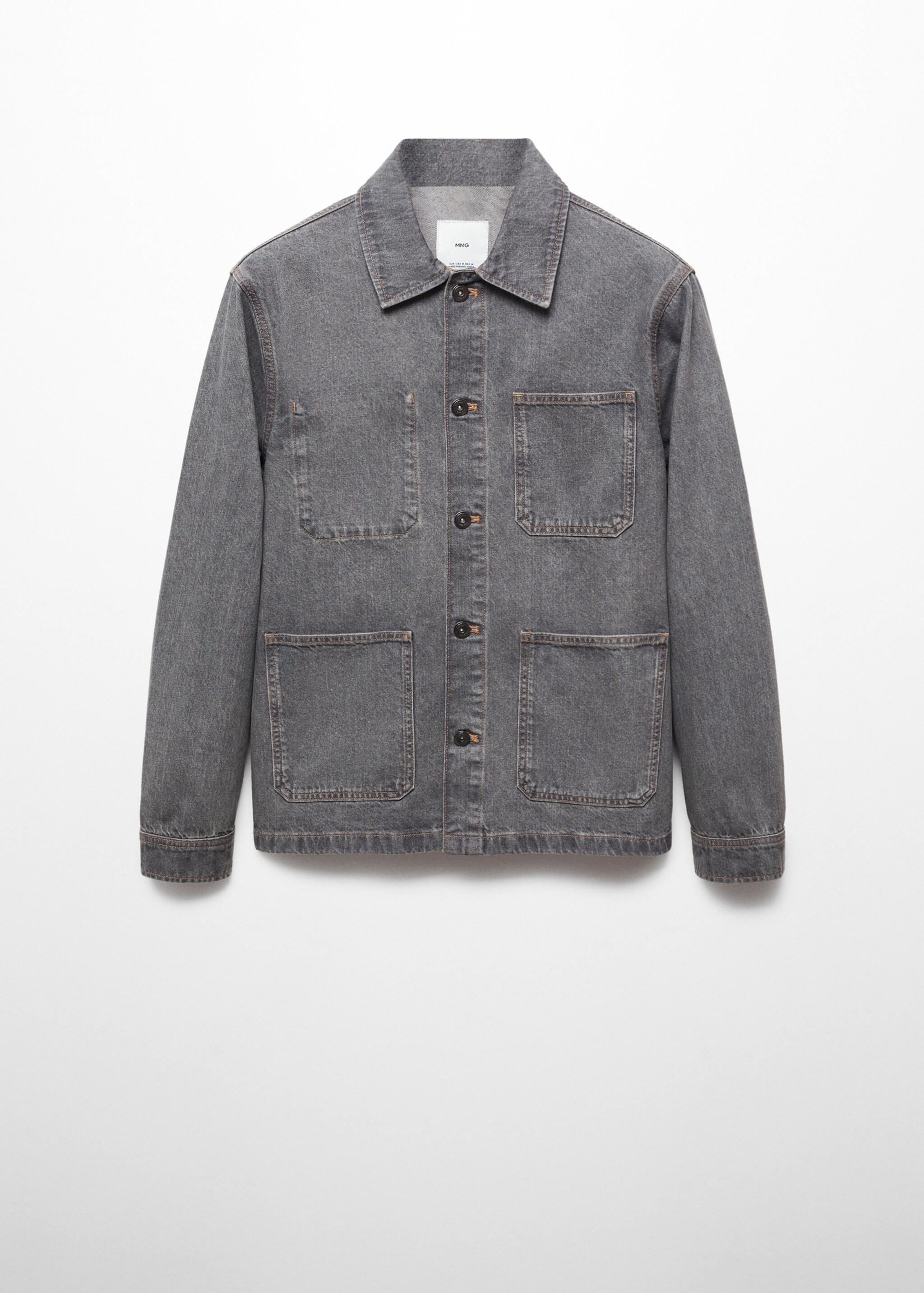 Cotton denim overshirt with pockets - Article without model
