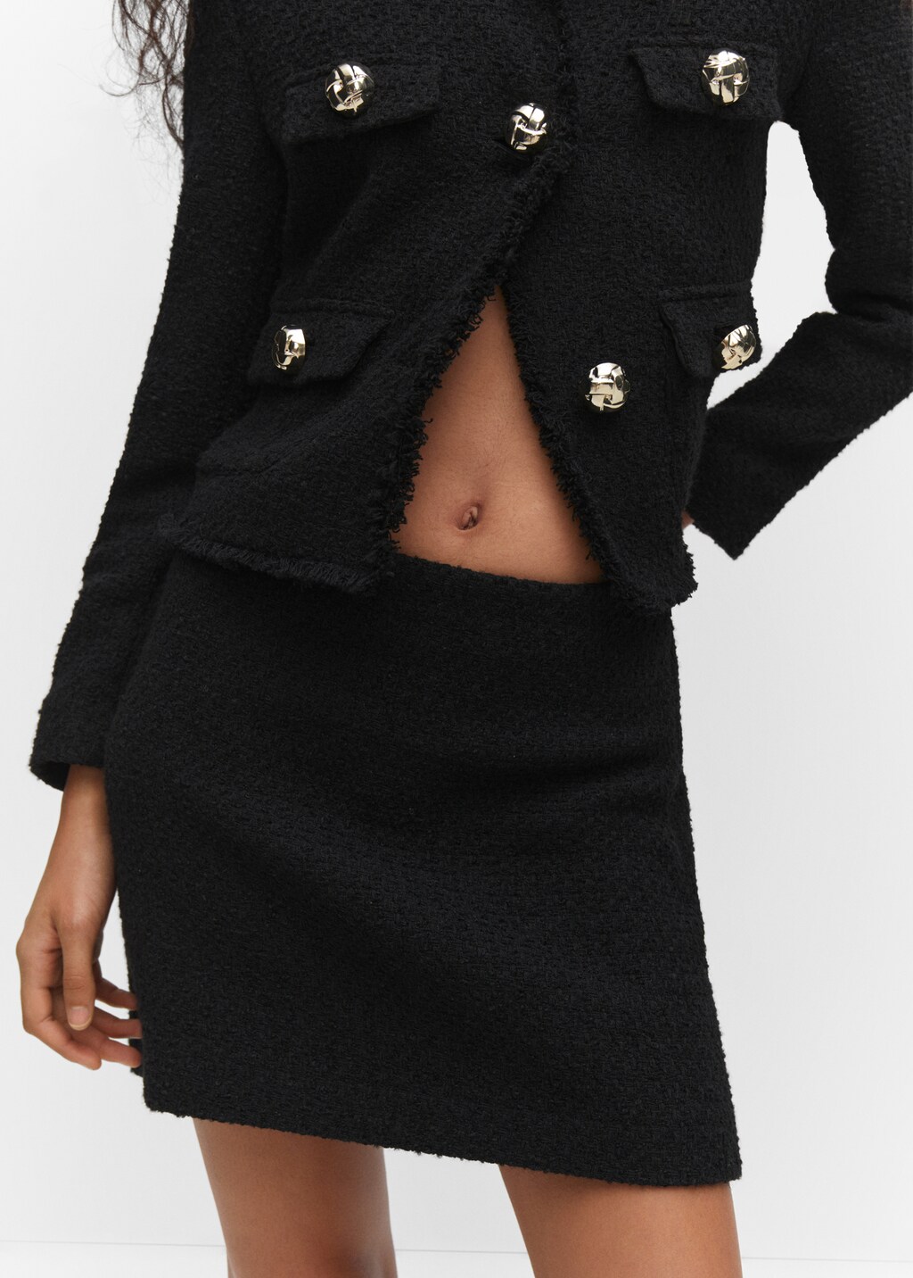 ◎mangomanyplease◎ WID TWEED SKIRT Tweed miniskirt - Women | MANGO OUTLET USA
