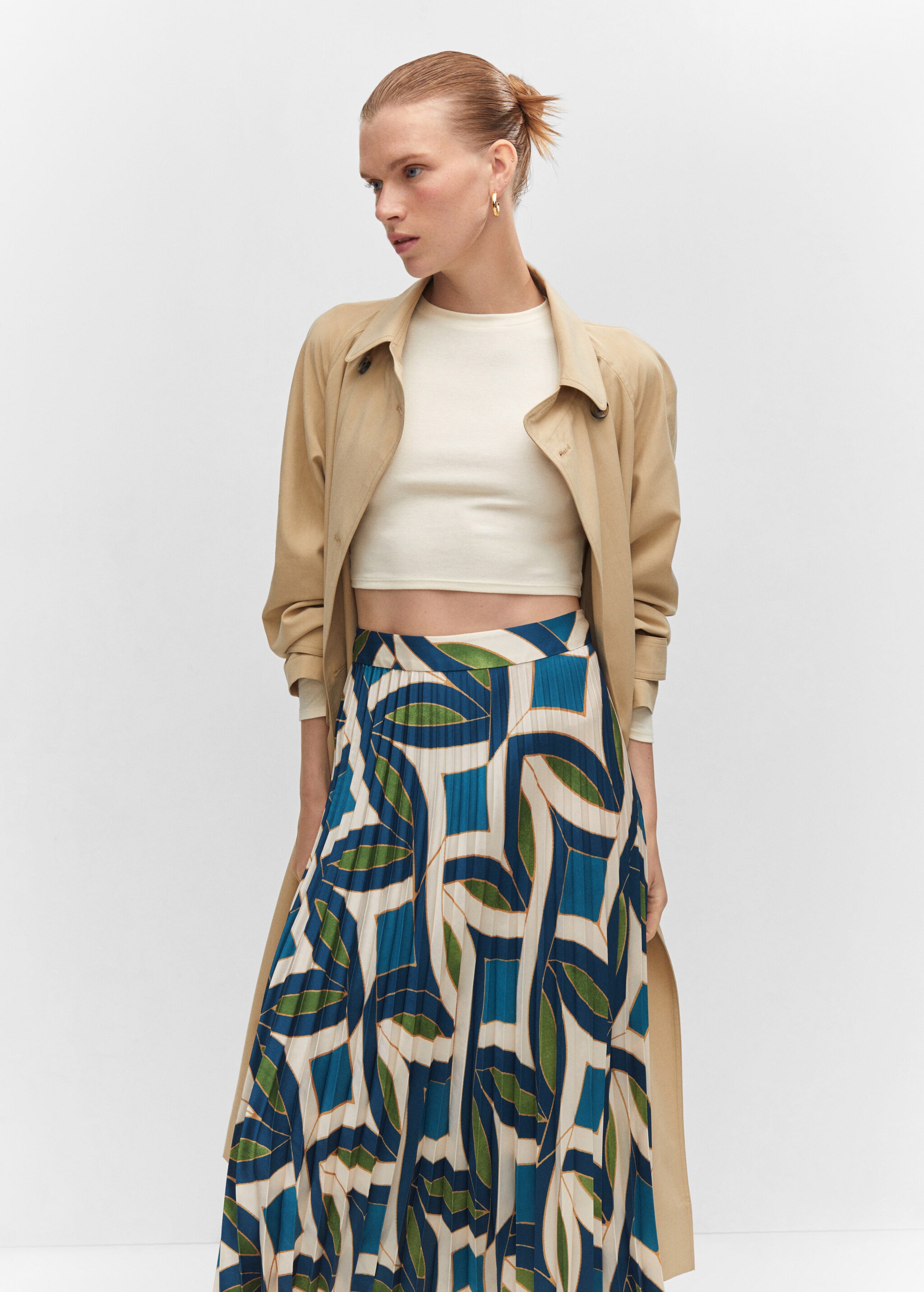 Printed pleated skirt - Details of the article 1