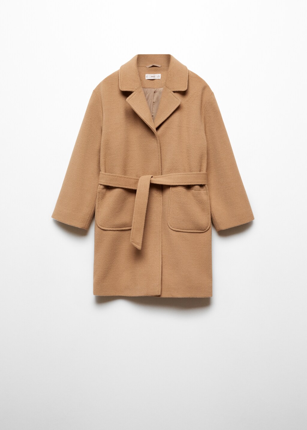 Coat with lapels and belt Girls MANGO OUTLET USA