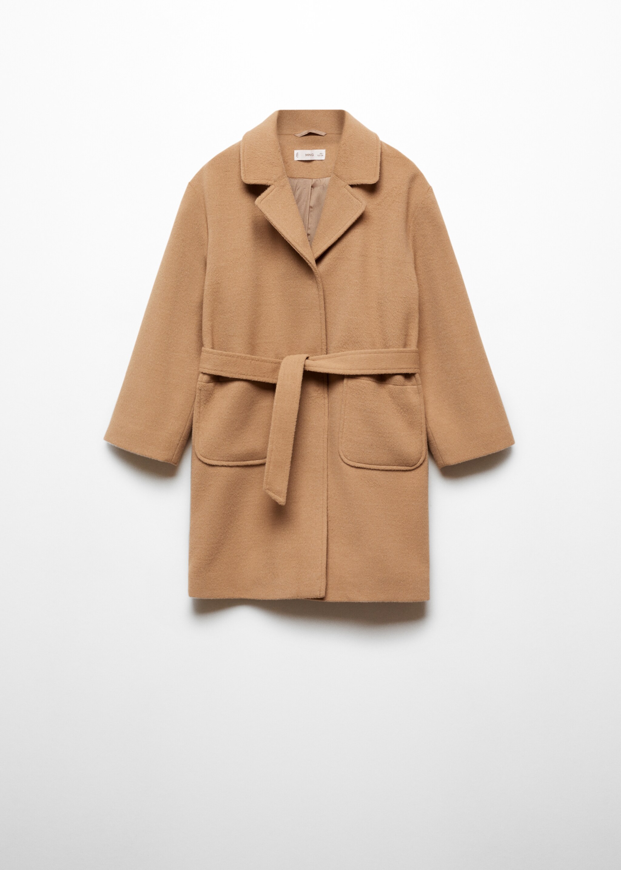 Coat with lapels and belt - Article without model, Medium Brown. Ref: 57044759-00.