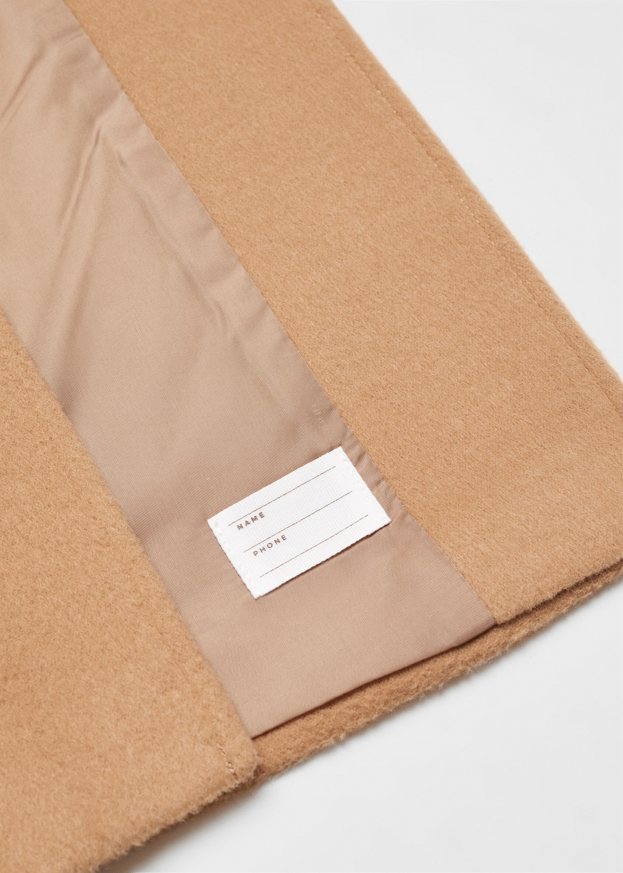 Coat with lapels and belt - Details of the article 8, Medium Brown. Ref: 57044759-00.