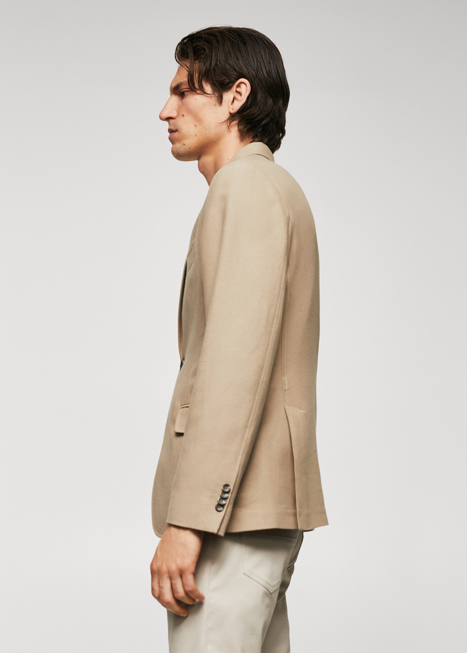 Structured slim fit cotton blazer - Details of the article 2