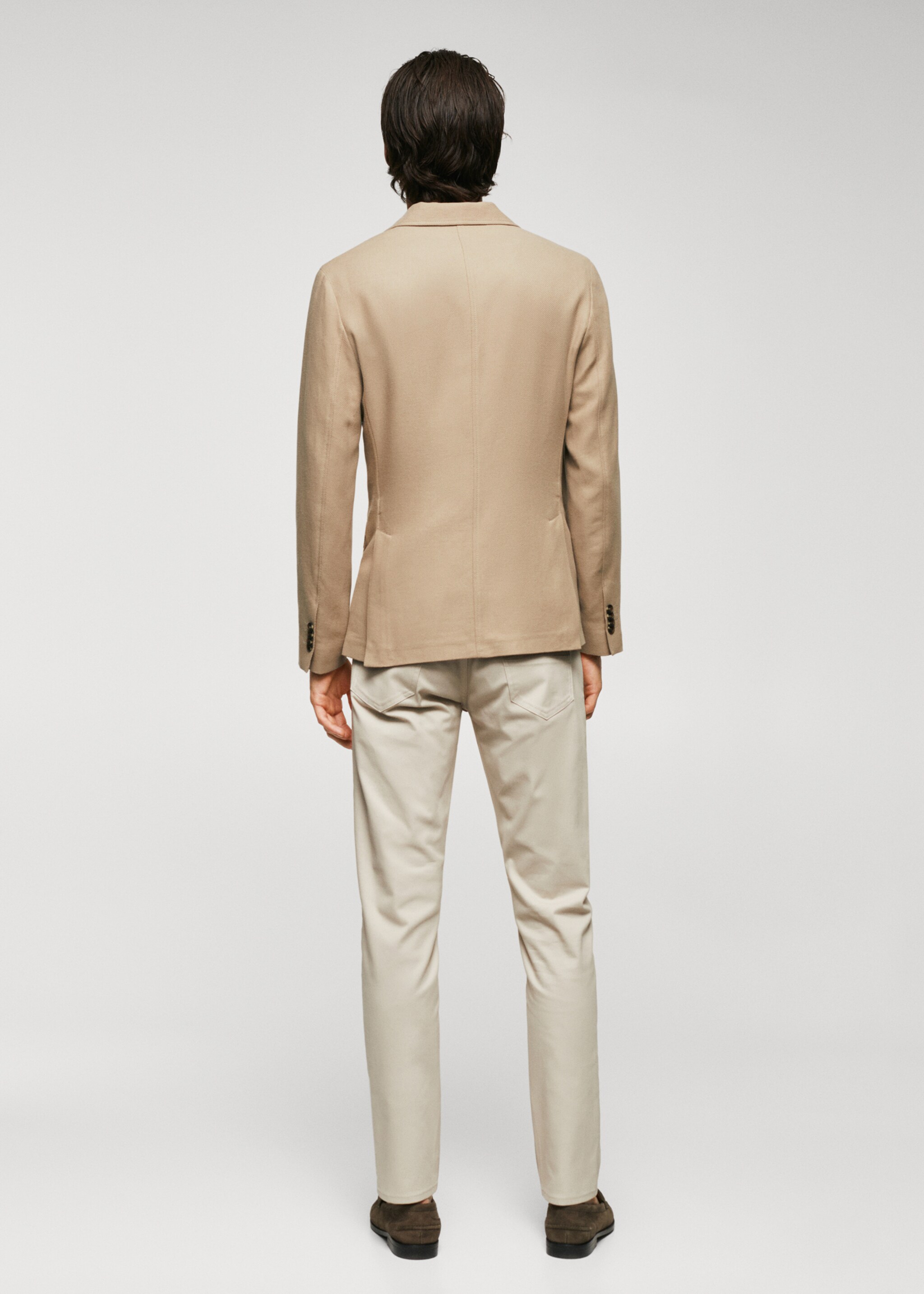 Structured slim fit cotton blazer - Reverse of the article