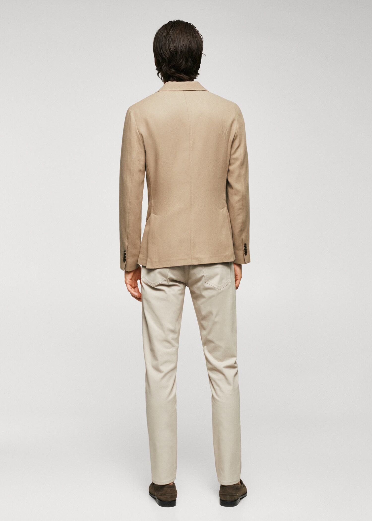 Structured slim fit cotton blazer - Reverse of the article