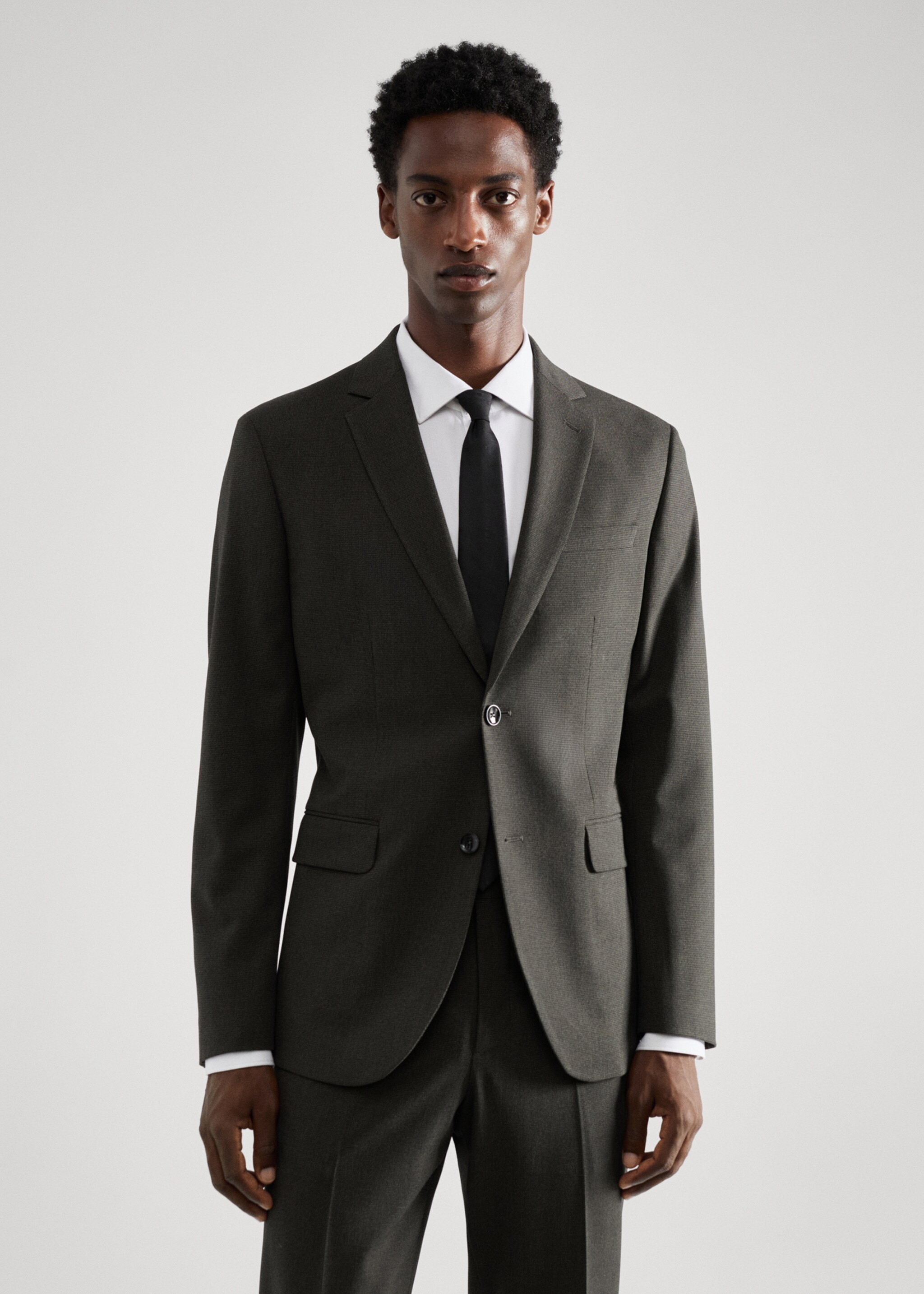 Stretch fabric slim-fit printed suit jacket - Medium plane