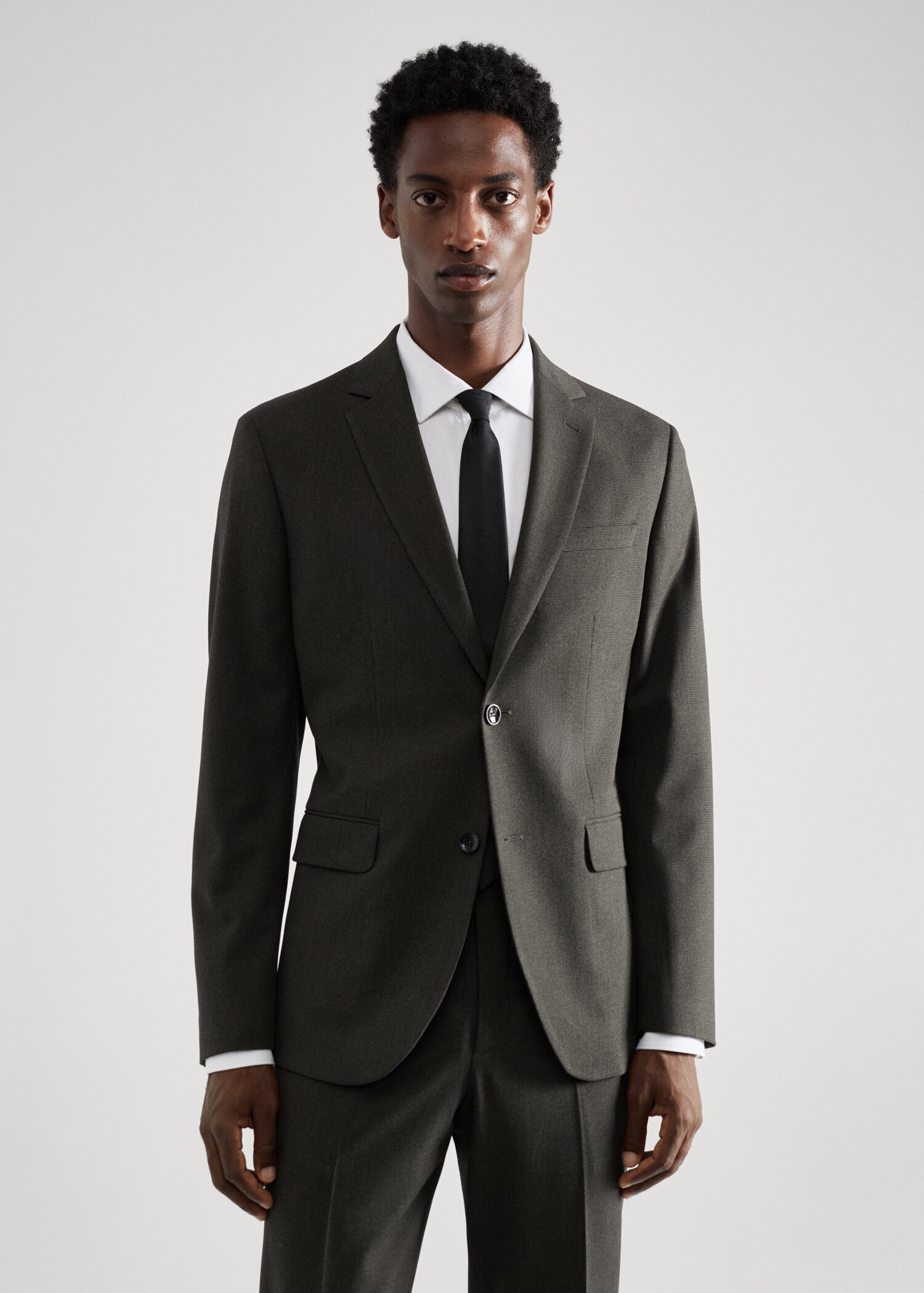Americana traje estampada slim fit tejido strech - Plano medio