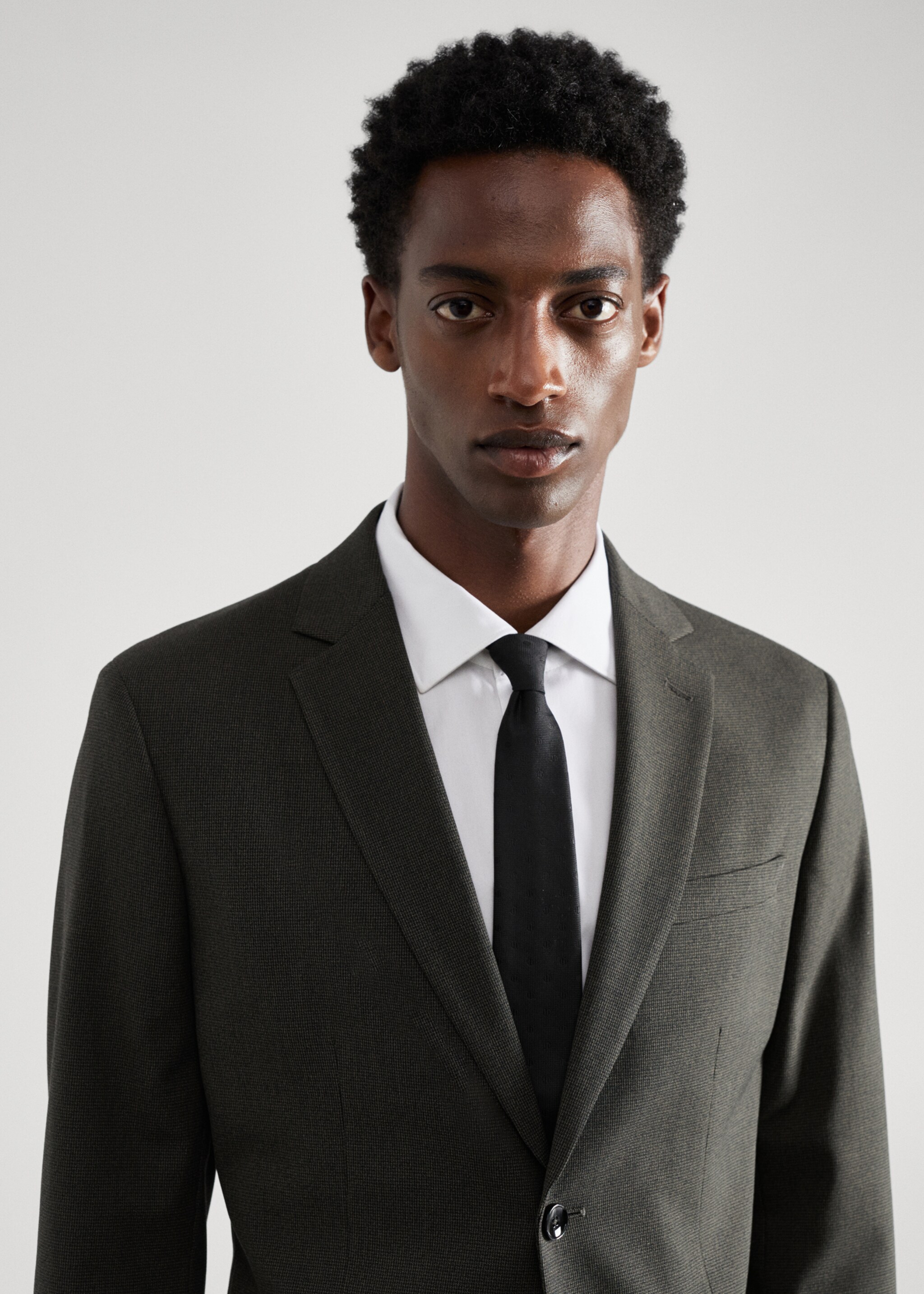 Stretch fabric slim-fit printed suit jacket - Details of the article 1