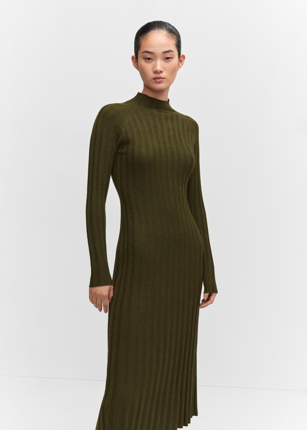 Perkins neck ribbed dress Women MANGO OUTLET USA