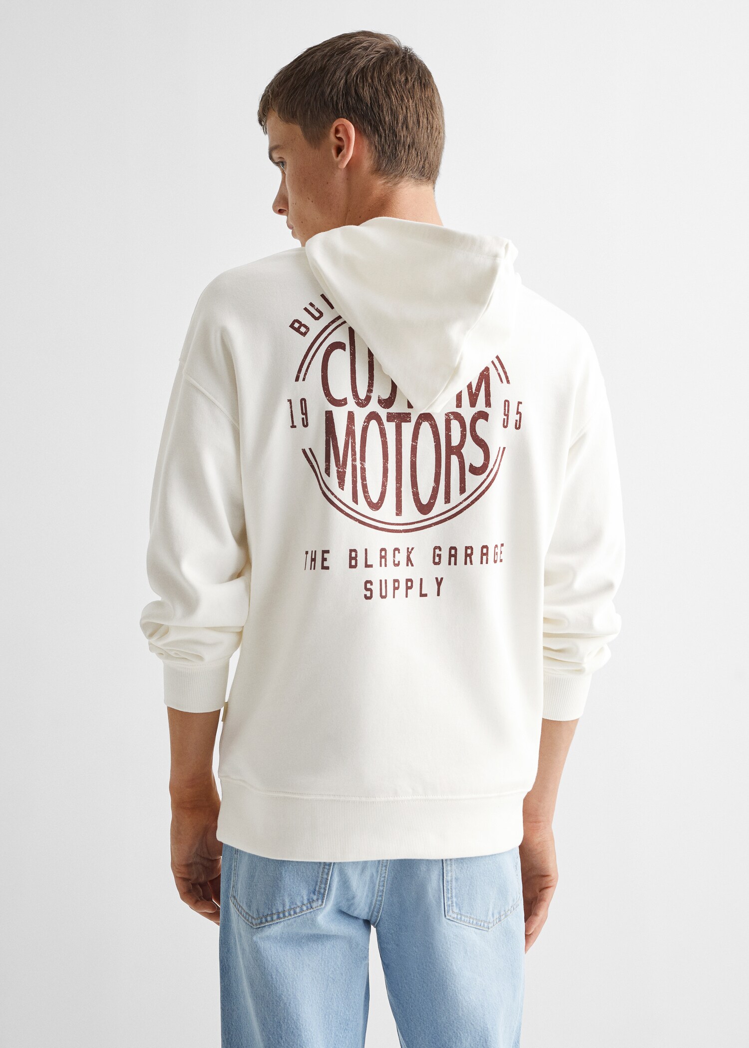 Sudadera estampada capucha - Reverso del artículo
