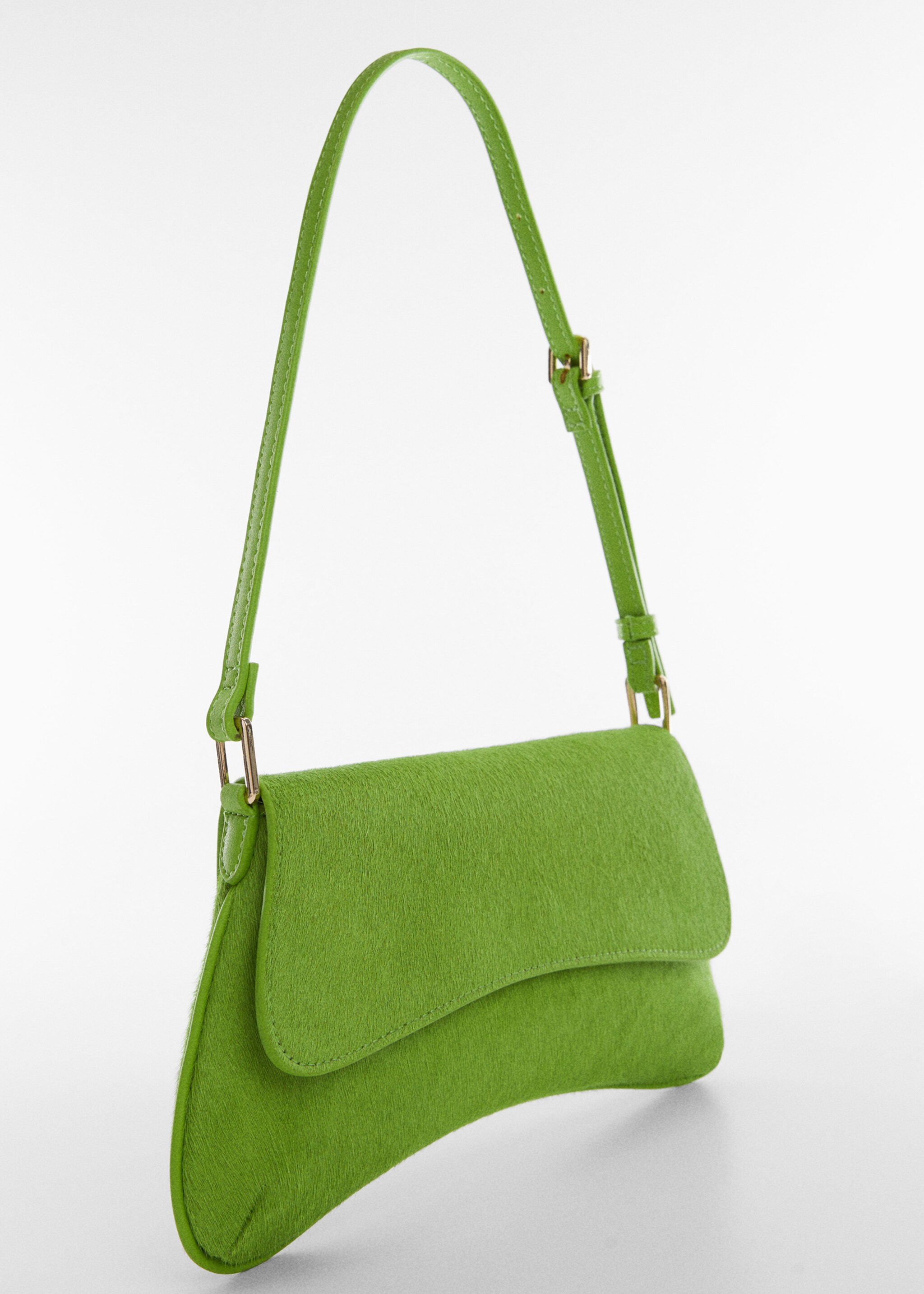 Flap leather bag - Medium plane, Lime. Ref: 57044776-00.