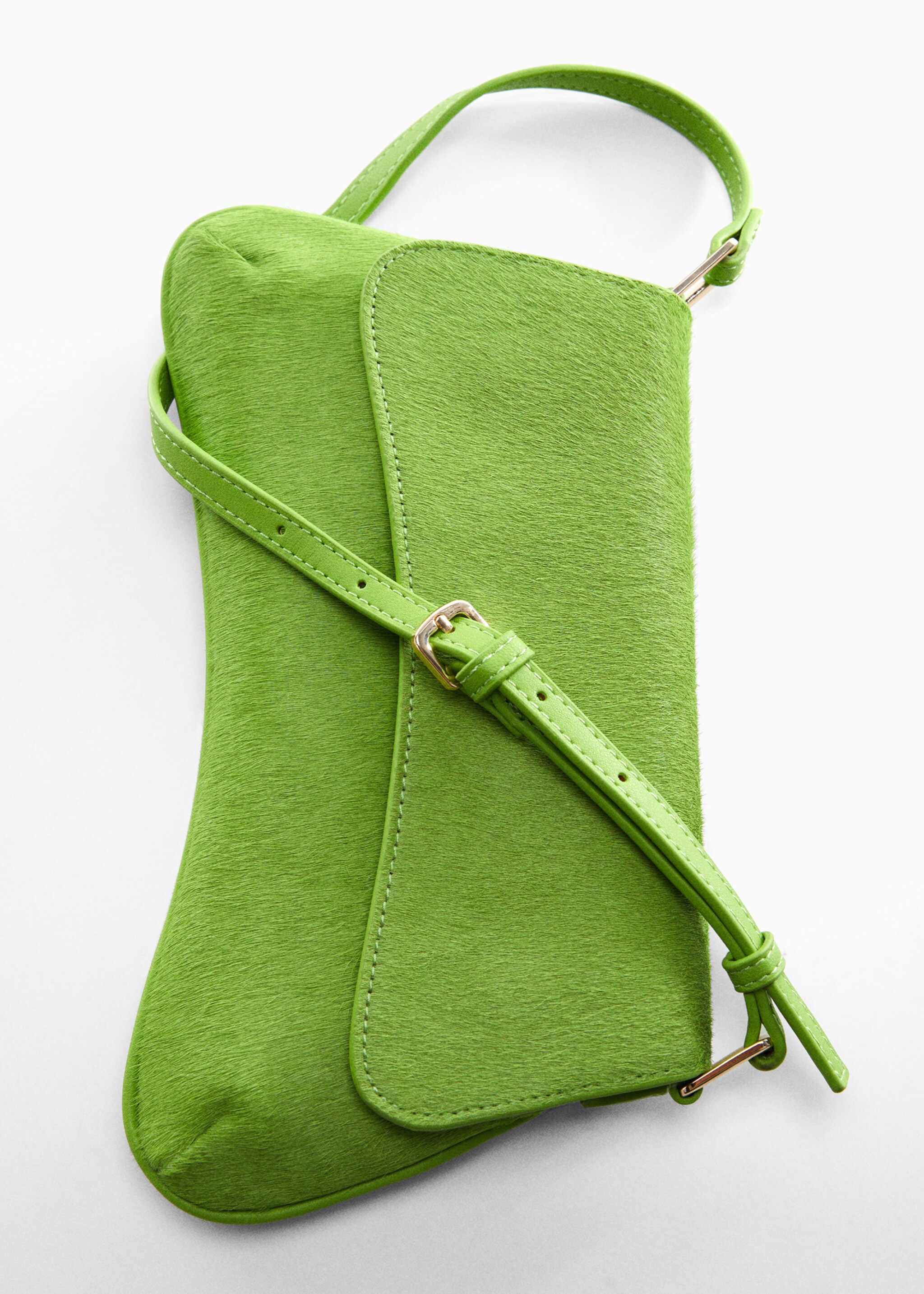 Flap leather bag - Details of the article 5, Lime. Ref: 57044776-00.
