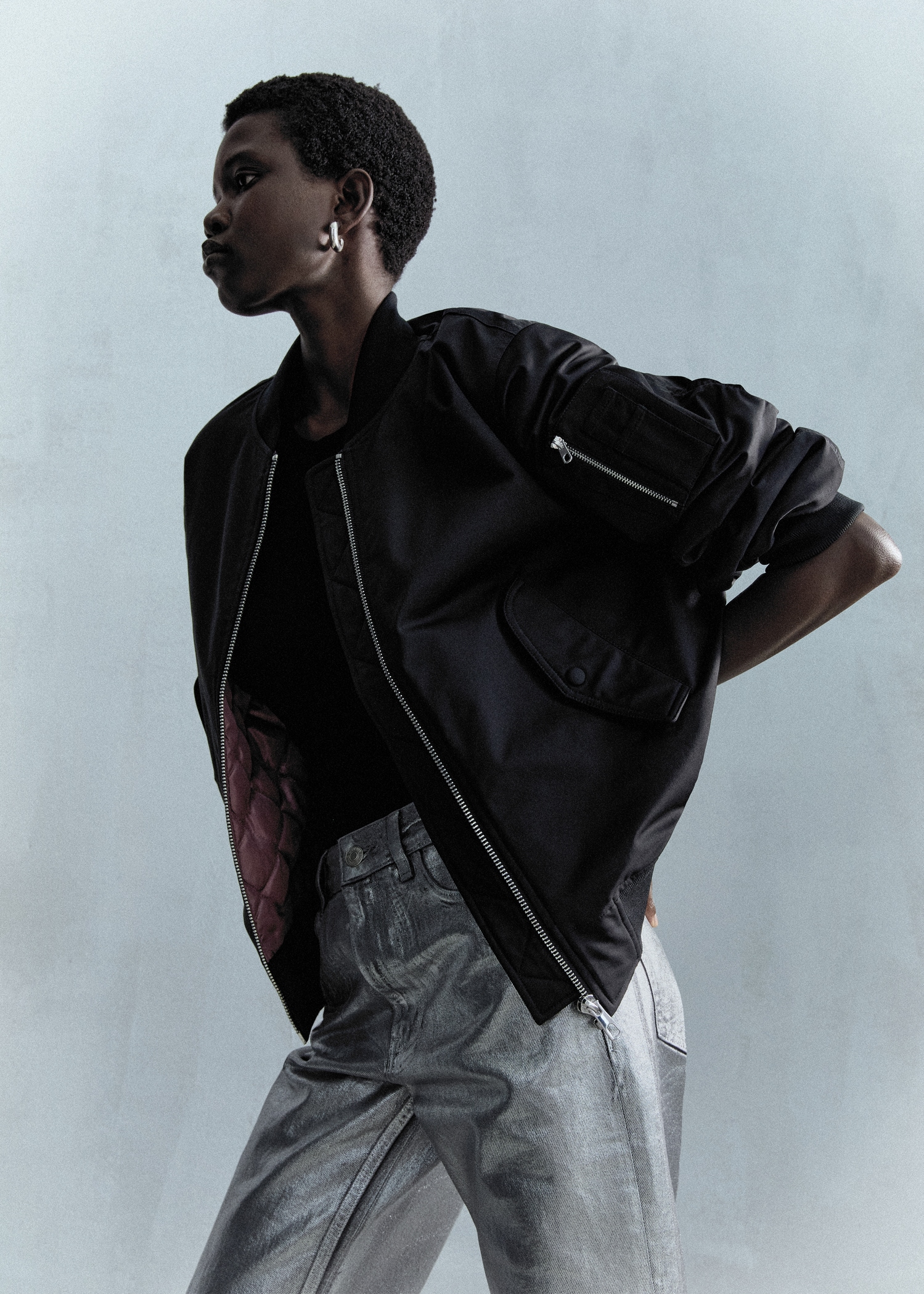 Mango Bomber Veste Femme Bomber Jacket Blouson Cuir Mango