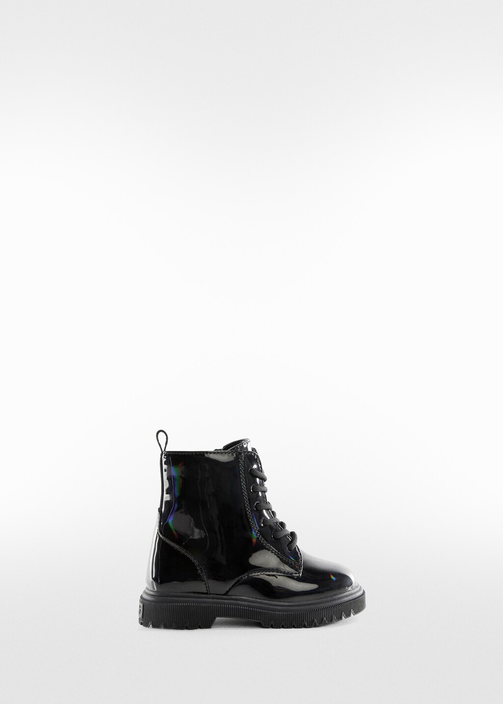 Lace up patent effect boots Girls MANGO OUTLET Finland