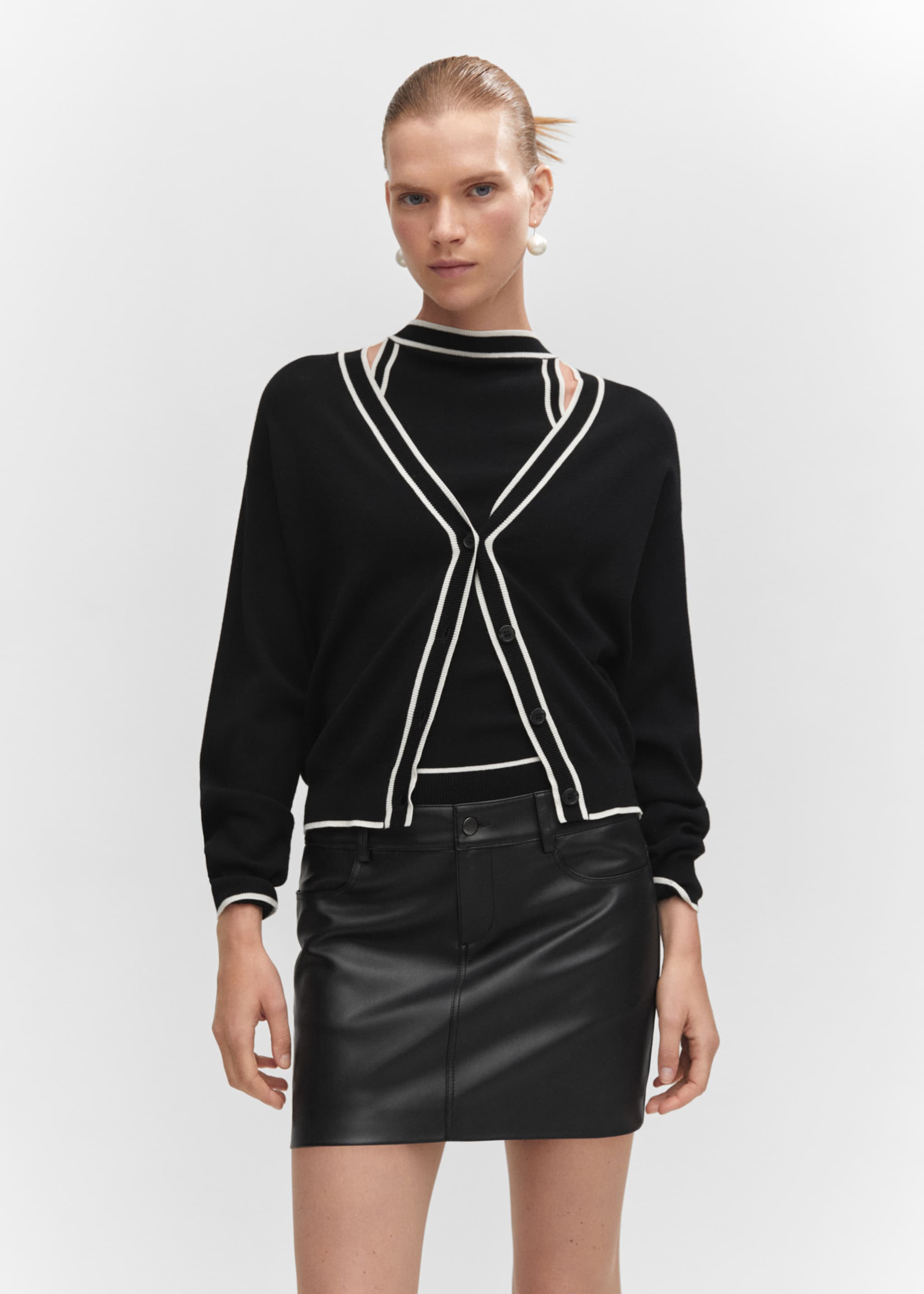 Leather-effect mini-skirt - Medium plane