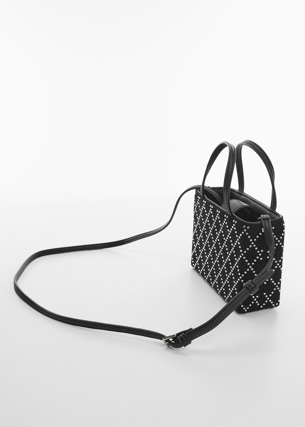 Bag with double handle and rhinestone detail - Women | MANGO