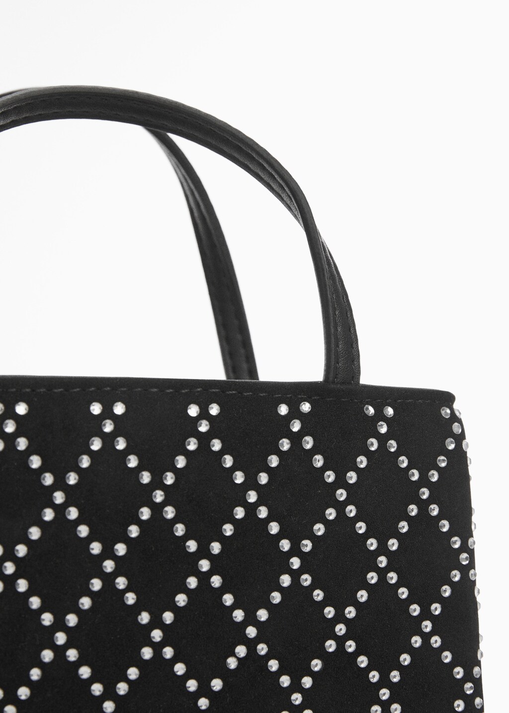 Bag with double handle and rhinestone detail - Women | MANGO