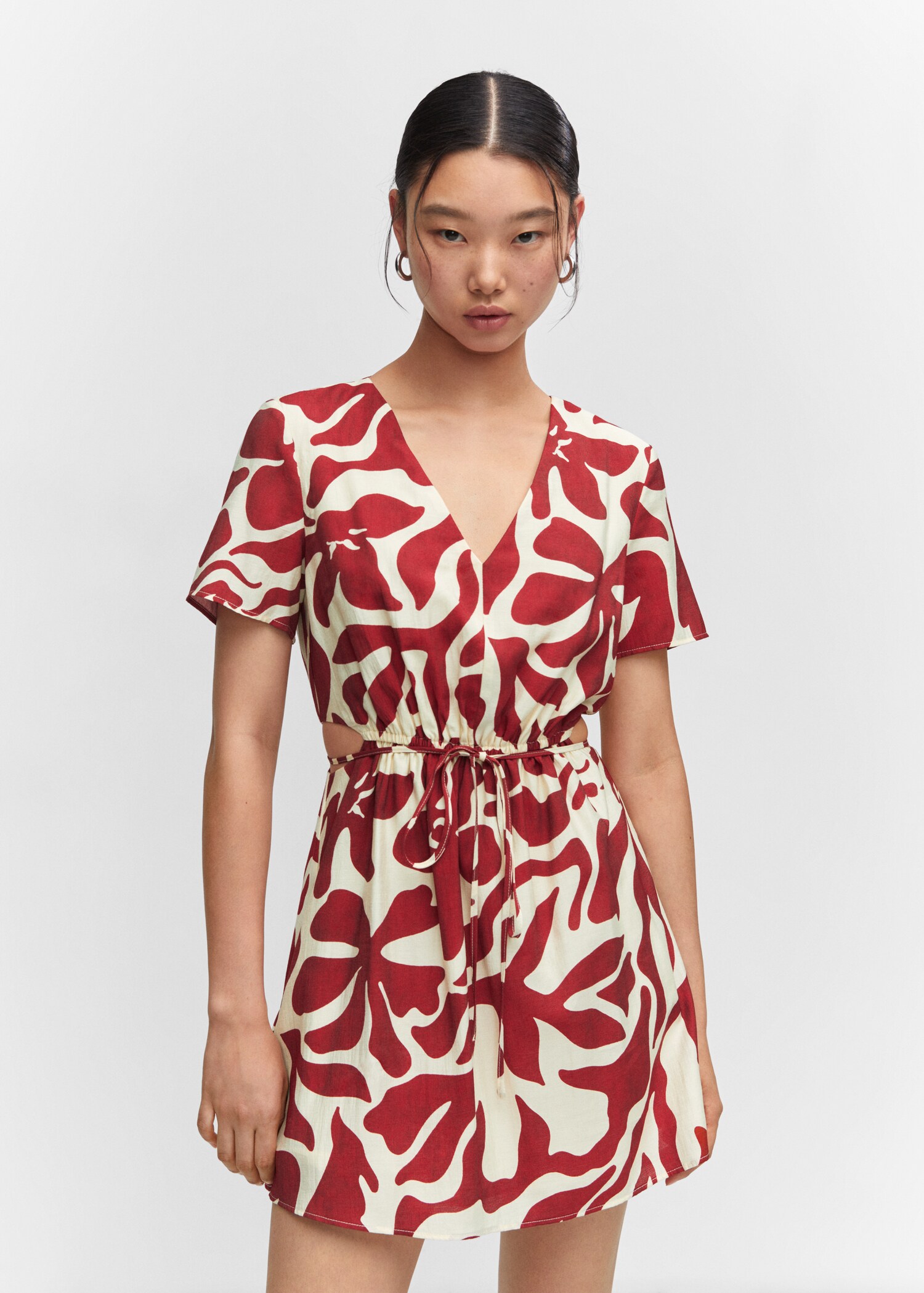 Vestido estampado aberturas - Plano medio