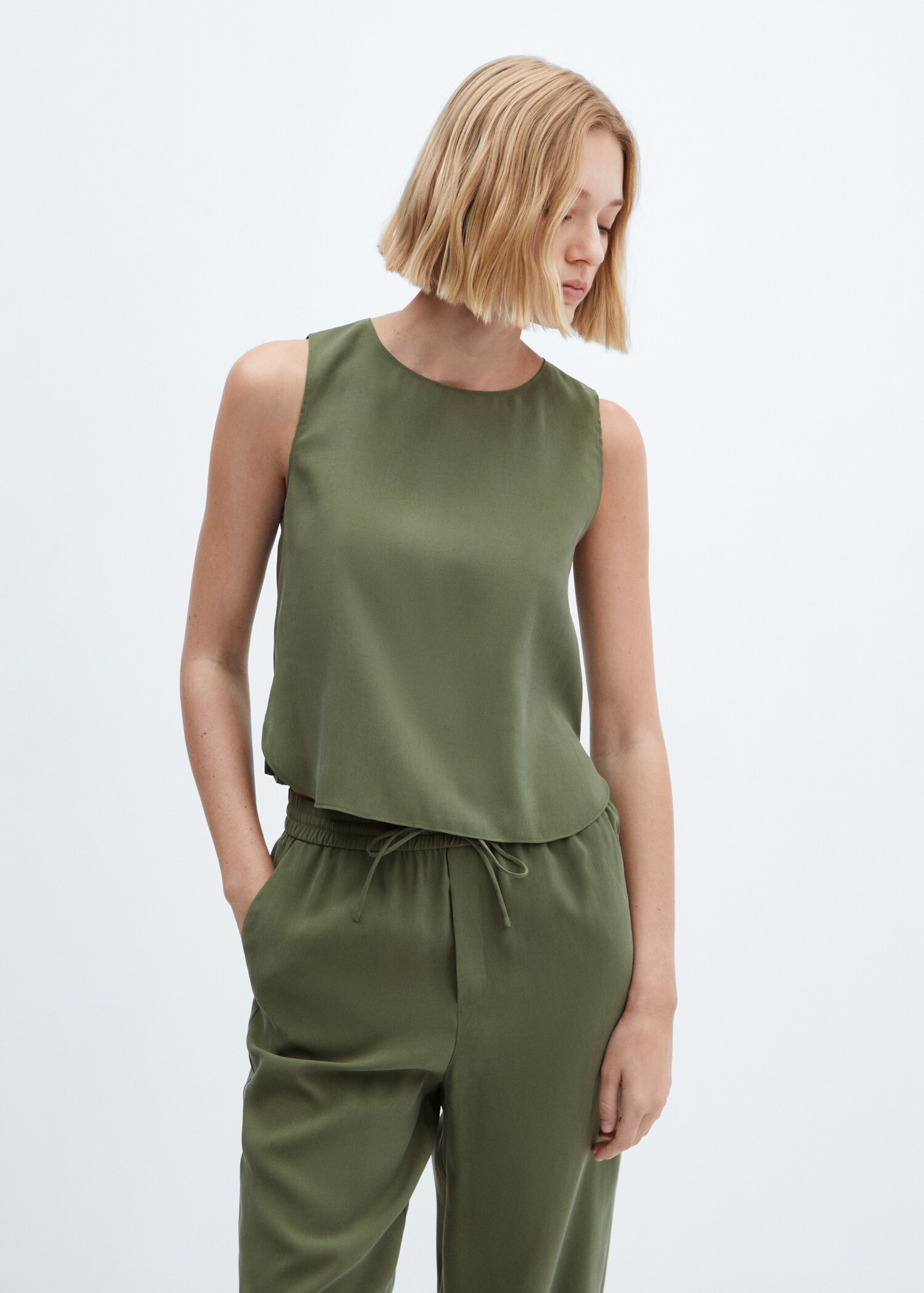 Modal blouse with wide straps - Medium plane