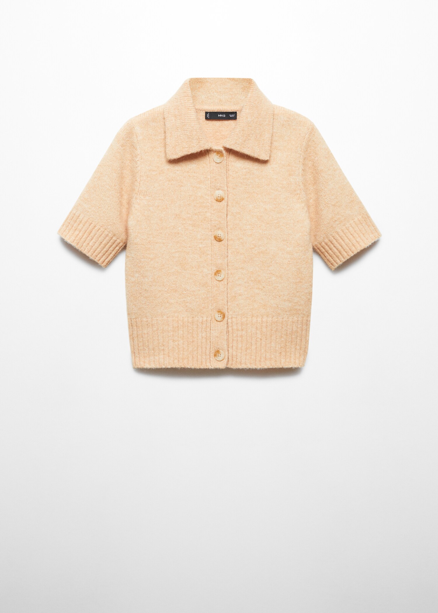 Short-sleeved cardigan with shirt collar - Article without model